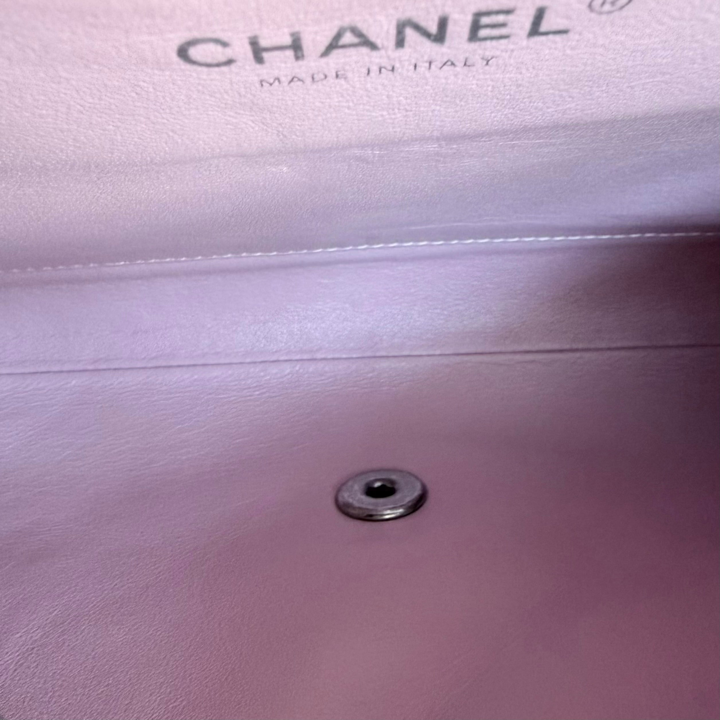 Chanel Timeless Flap - Single Flap Clutch Quilted Caviar Pink Silver Hardware Series 21