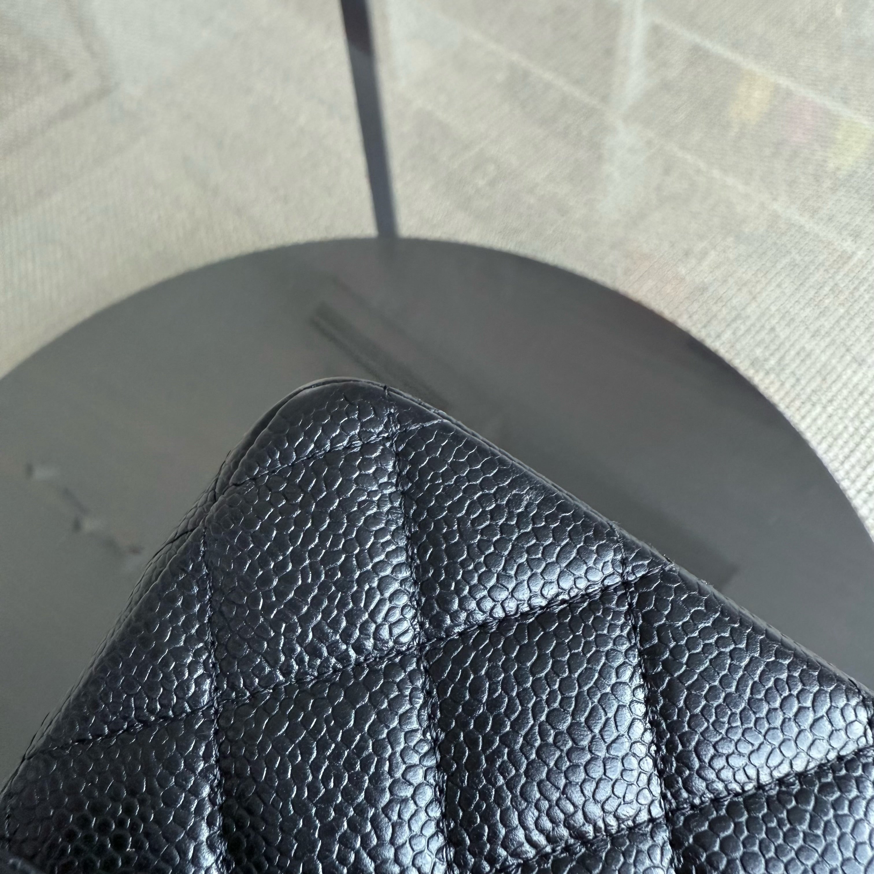 Chanel Classic Flap Medium - 25CM Quilted Caviar Black Silver Hardware Series 20