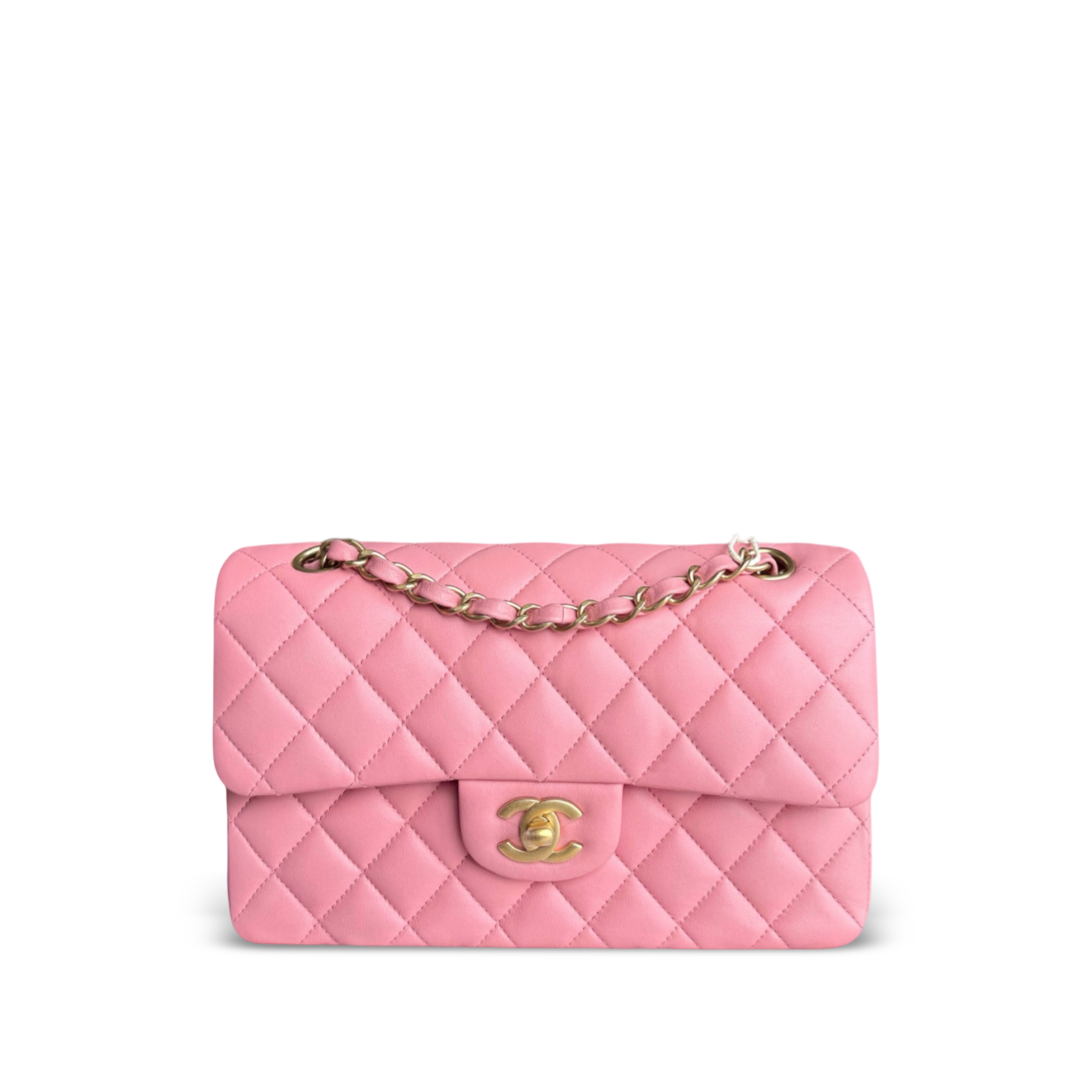 Chanel Classic Flap Small - Lambskin 23CM Quilted Pink Gold Hardware Series 27