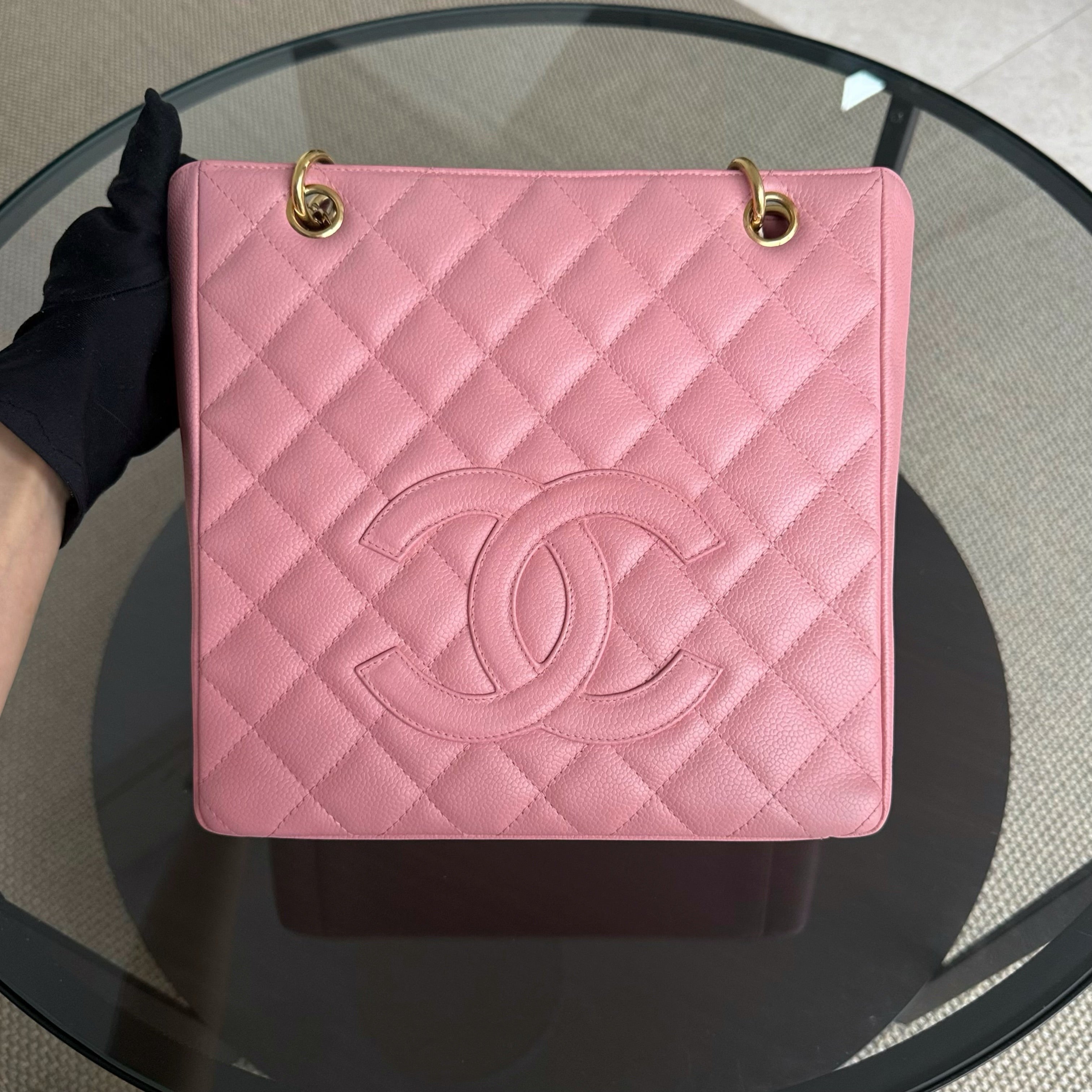 Chanel PST Petite Shopping Tote - Caviar Quilted Light Pink Gold Hardware Series 8