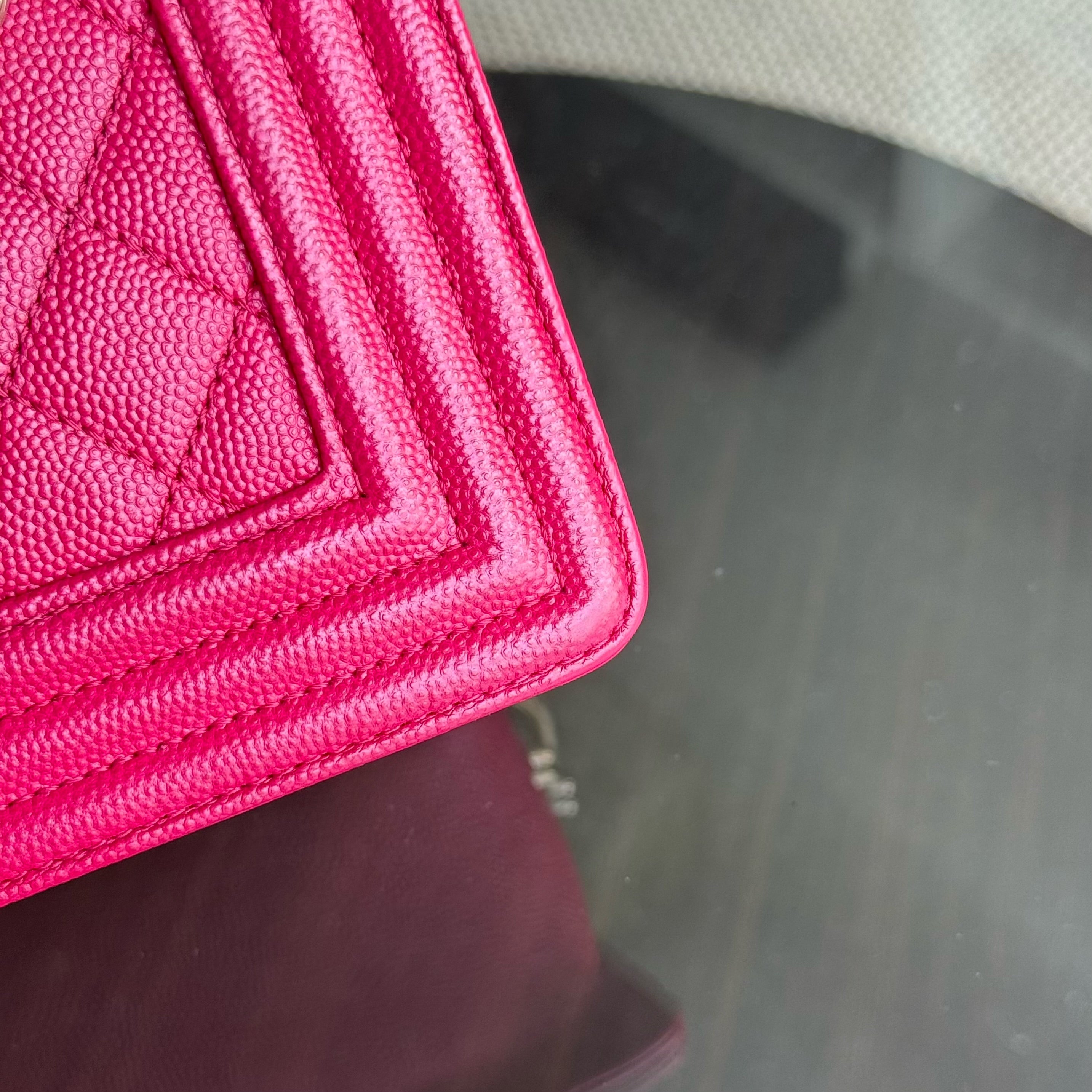 Chanel Boy Small - Caviar 20CM Quilted Pink Gold Hardware Series 23