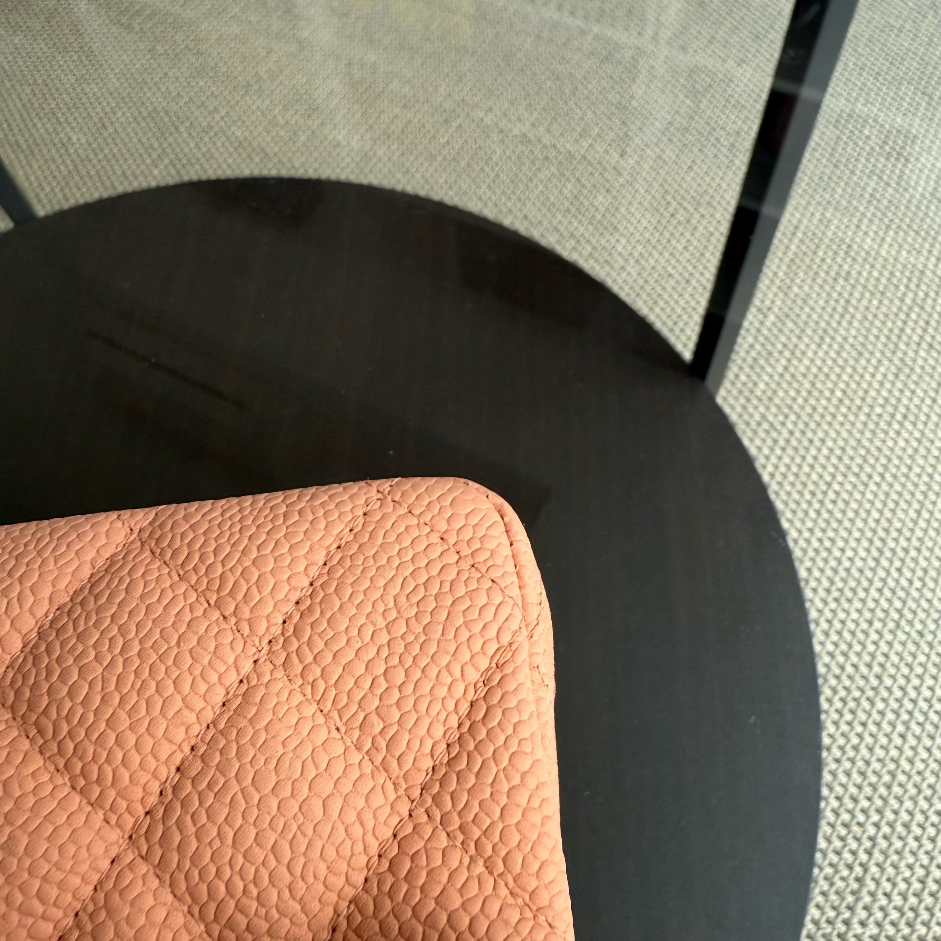 Chanel Classic Flap Medium - 25CM Quilted Caviar Caramel Silver Hardware Series 17