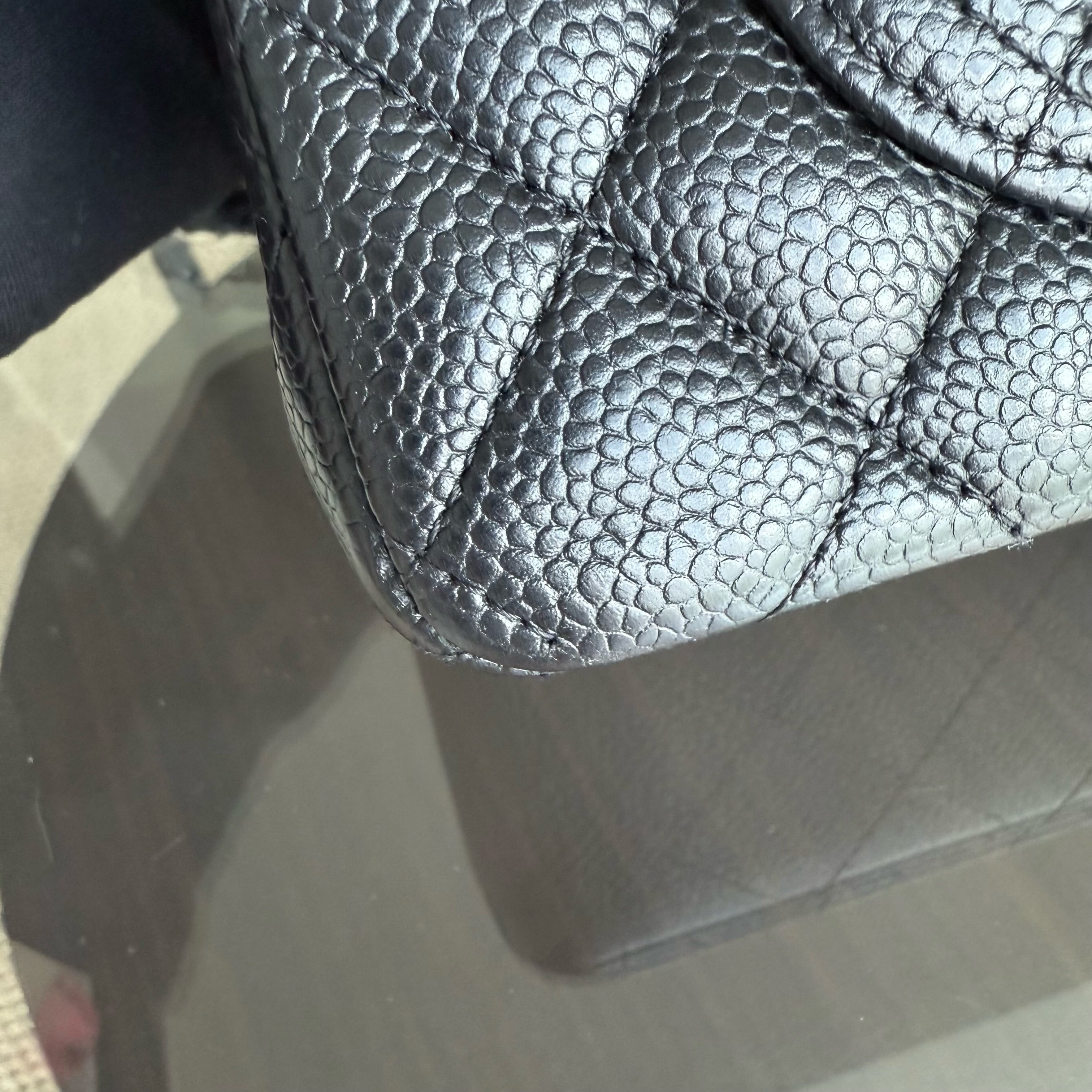 Chanel Classic Flap Small - 23CM Quilted Caviar Black Silver Hardware Series 19 19