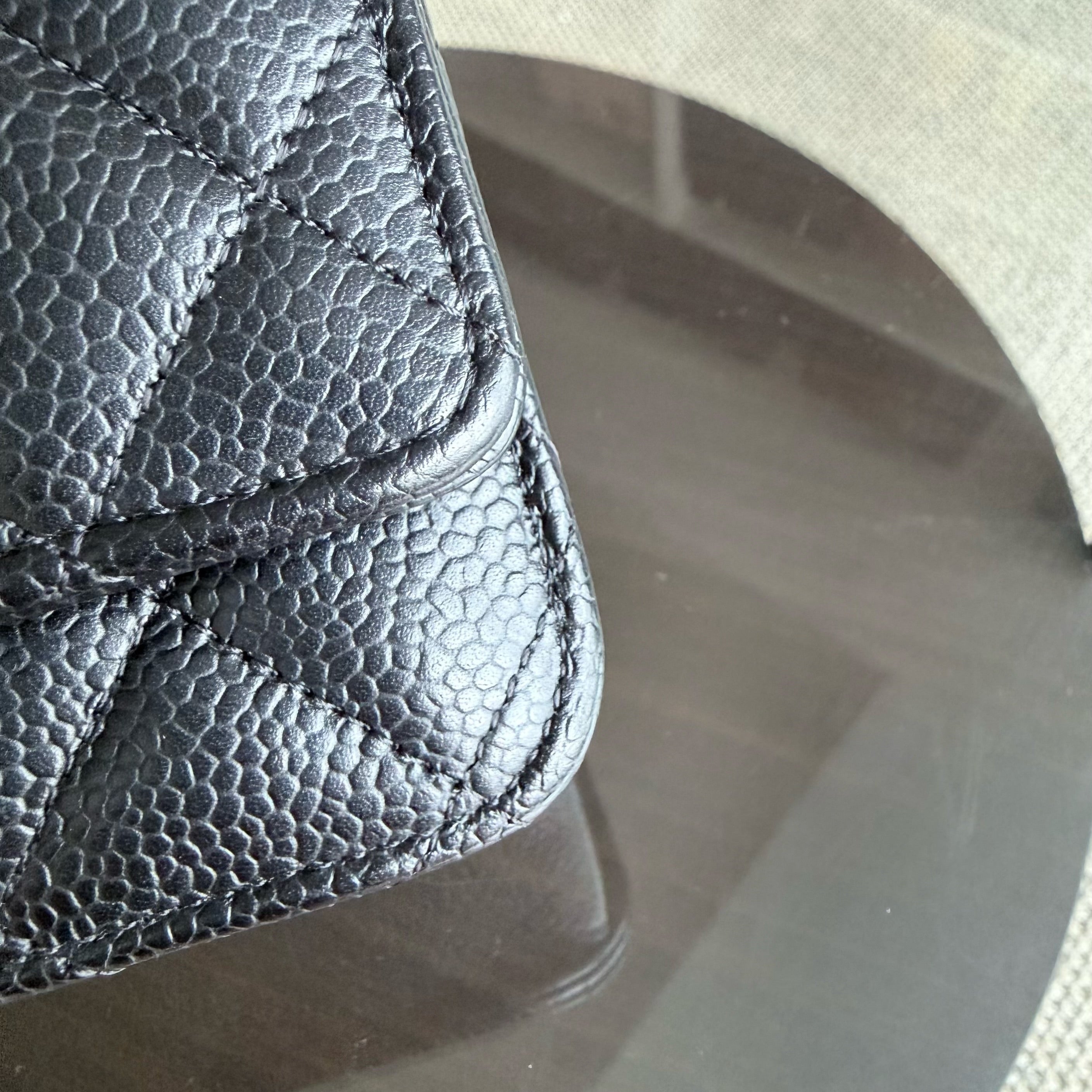 Chanel WOC - Bag Wallet On Chain Quilted Caviar Black Silver Hardware Microchip