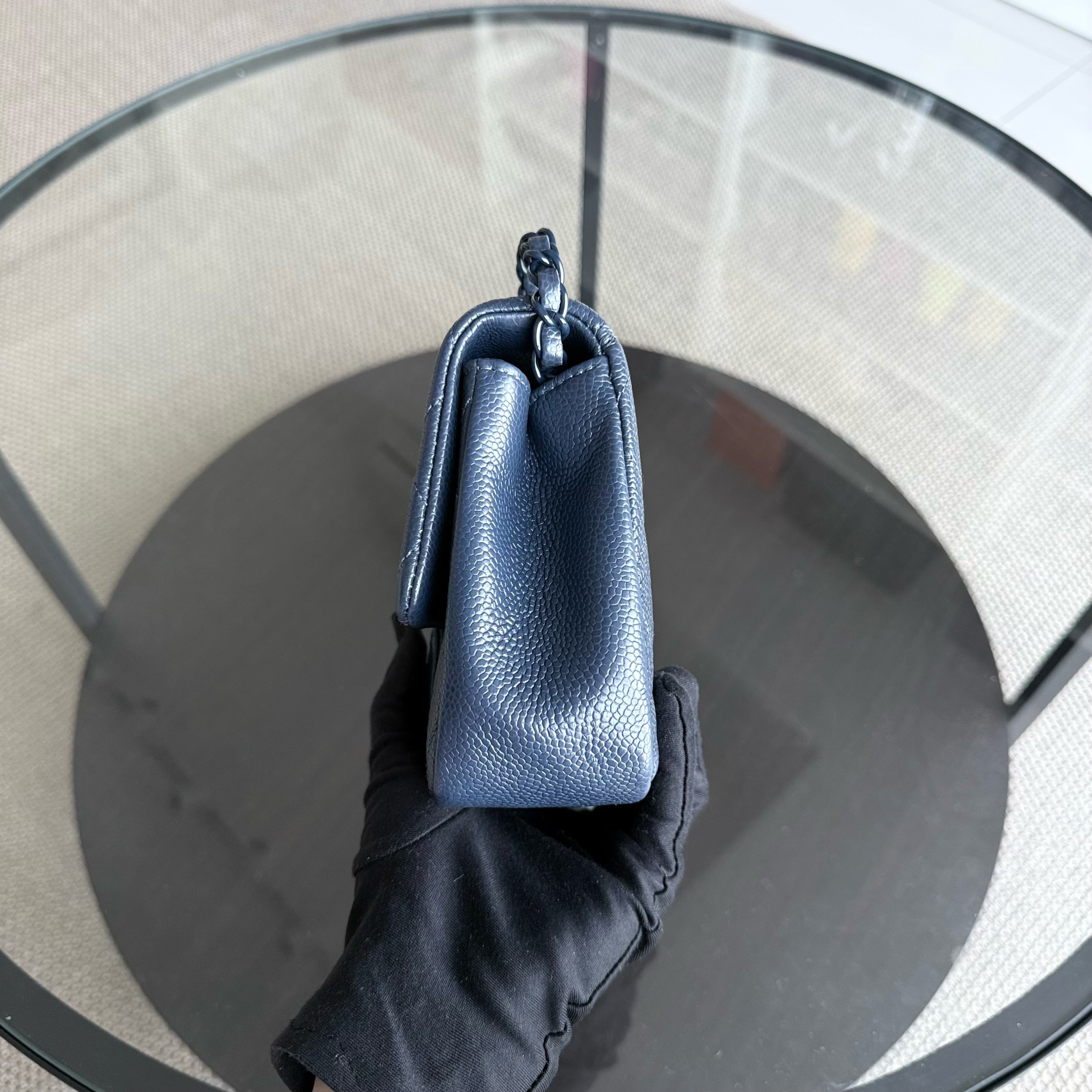 Chanel CC Flap Mini Square - Caviar Quilted All Blue Hardware Series 29