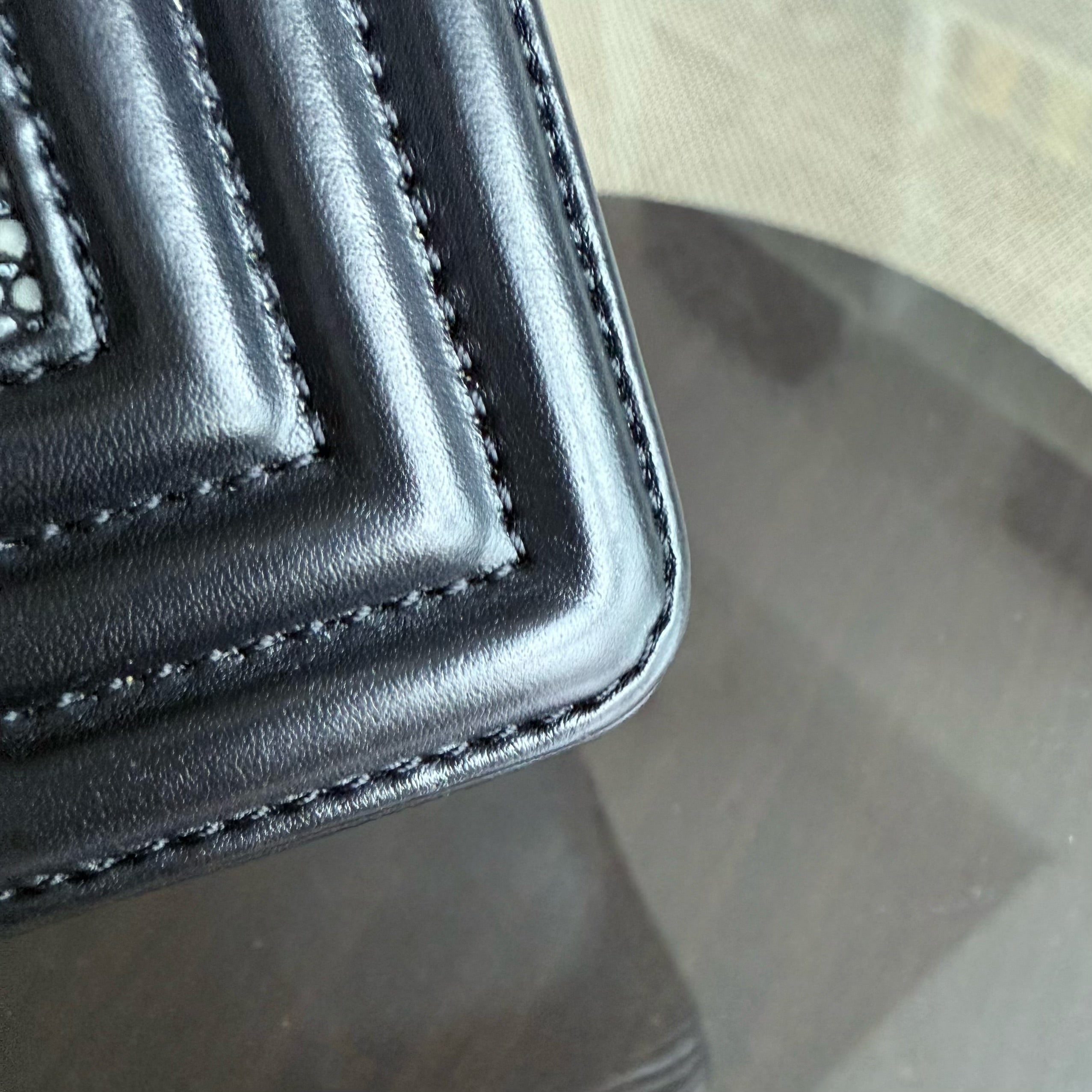 Chanel Boy Small - Small Galuchat Stingray Blue Ruthenium Silver Hardware Series 18