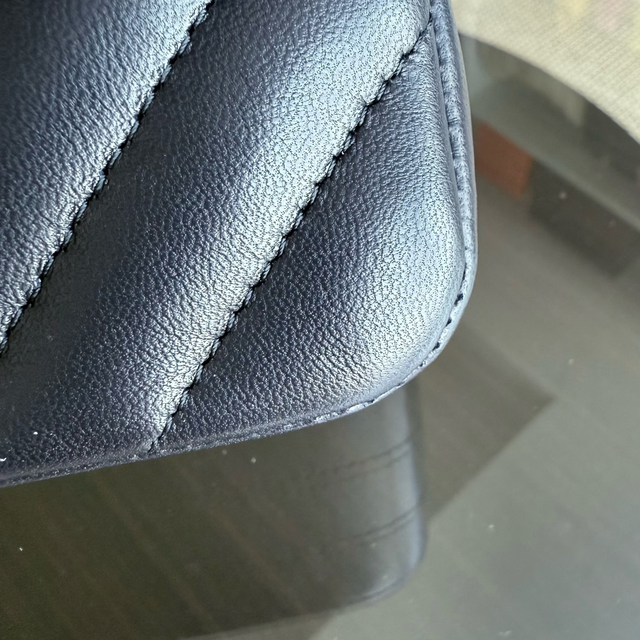 Chanel Classic Flap Medium - 25CM Chevron Lambskin Midnight Dark Blue Silver Hardware Series 25