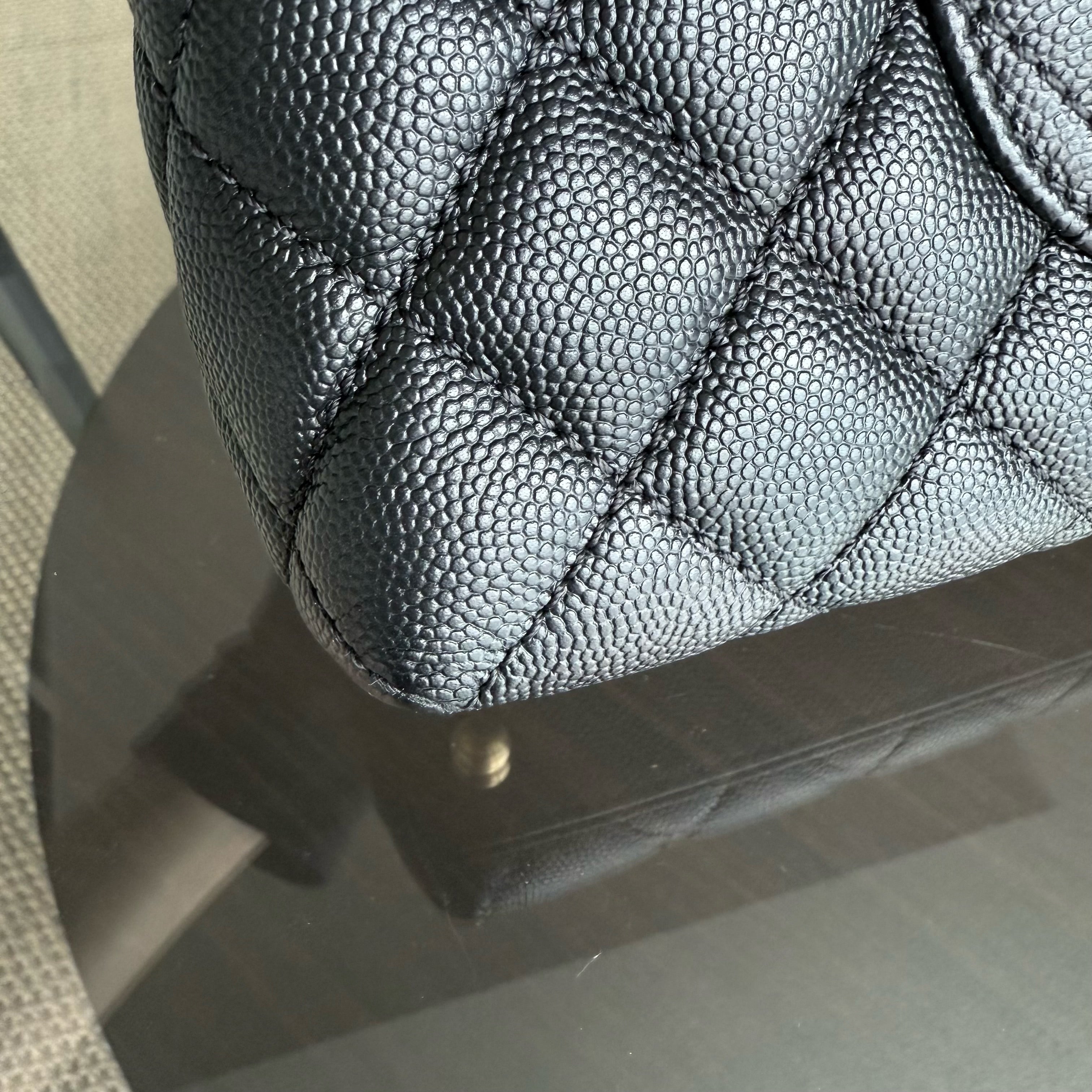 Chanel Coco Handle Medium - Caviar 29CM Quilted Black Gold Hardware Series 25