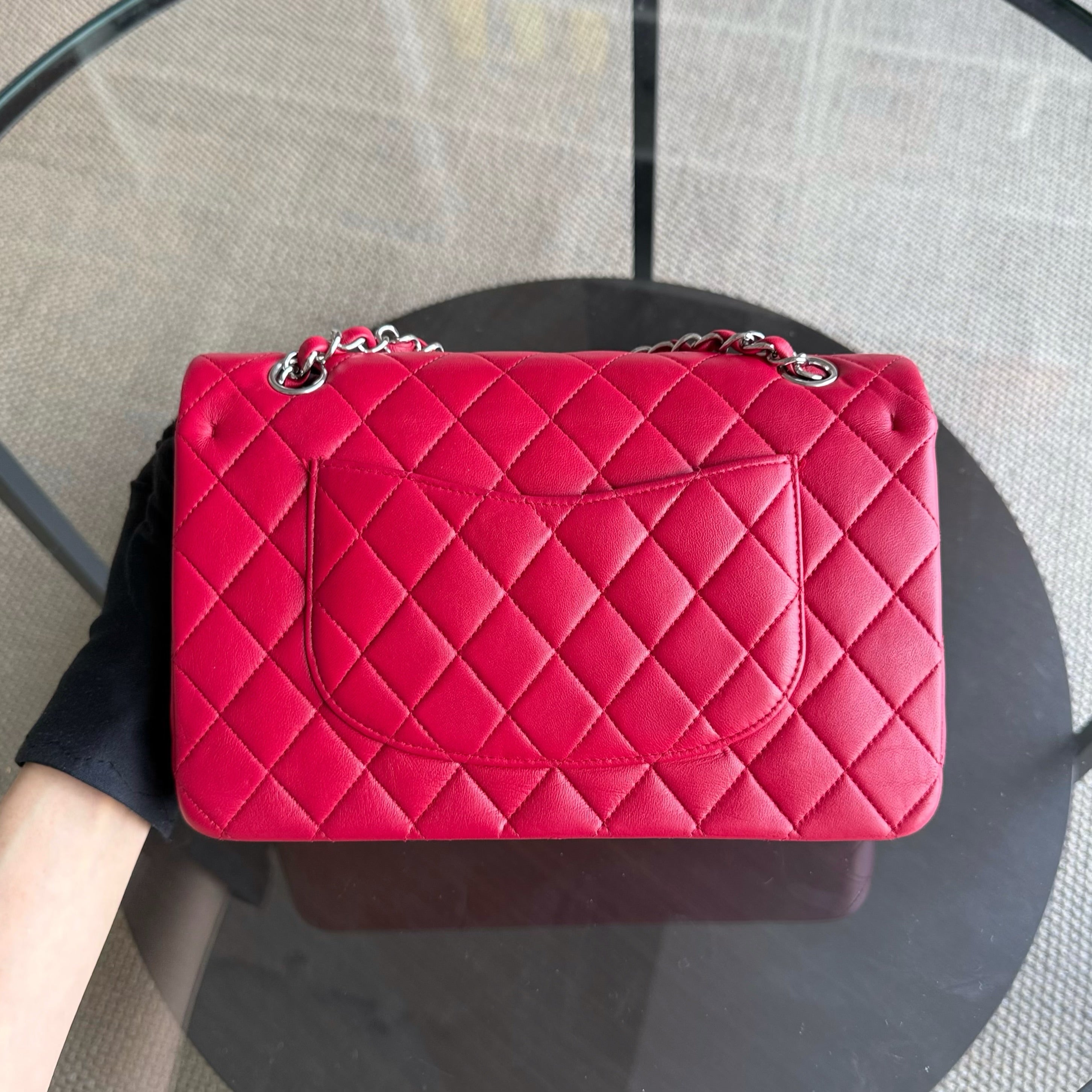 Chanel Classic Flap Medium - 25CM Quilted Lambskin Red Gold Hardware Series 13