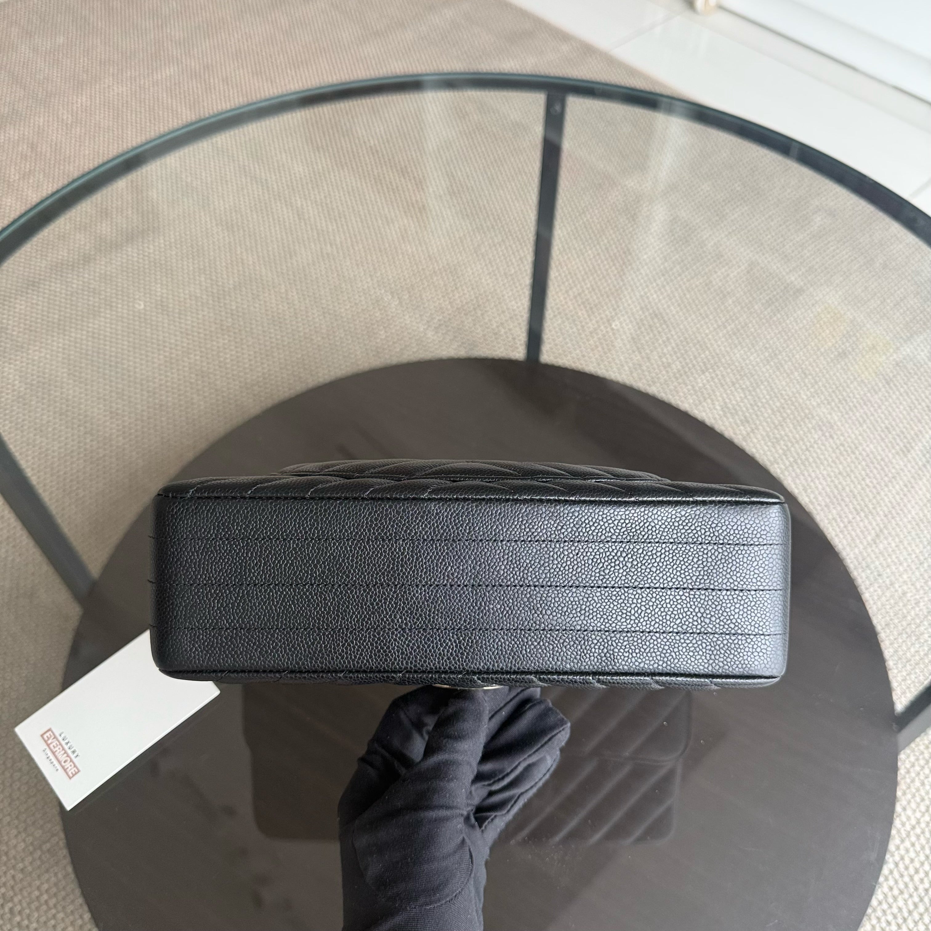 Chanel Classic Flap Small - Caviar 23CM Chevron Black Gold Hardware Series 30