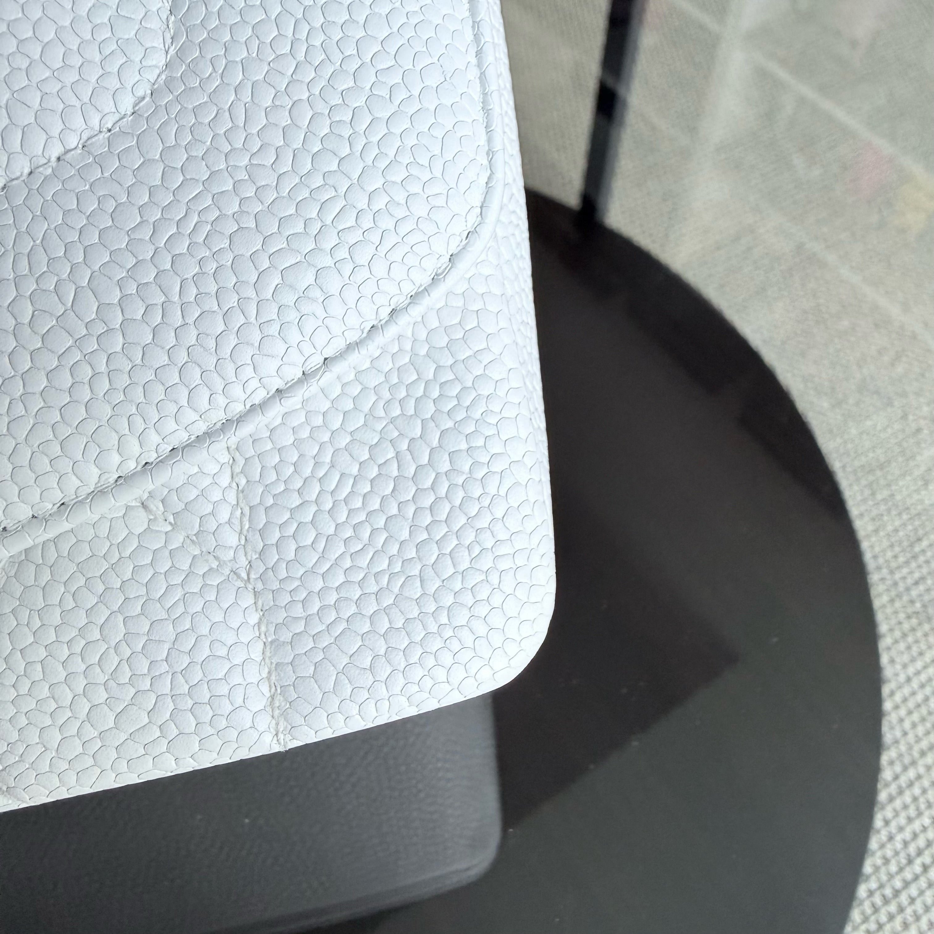 Chanel Diana Medium Vintage - 25CM Quilted Caviar White Gold Hardware Series 2