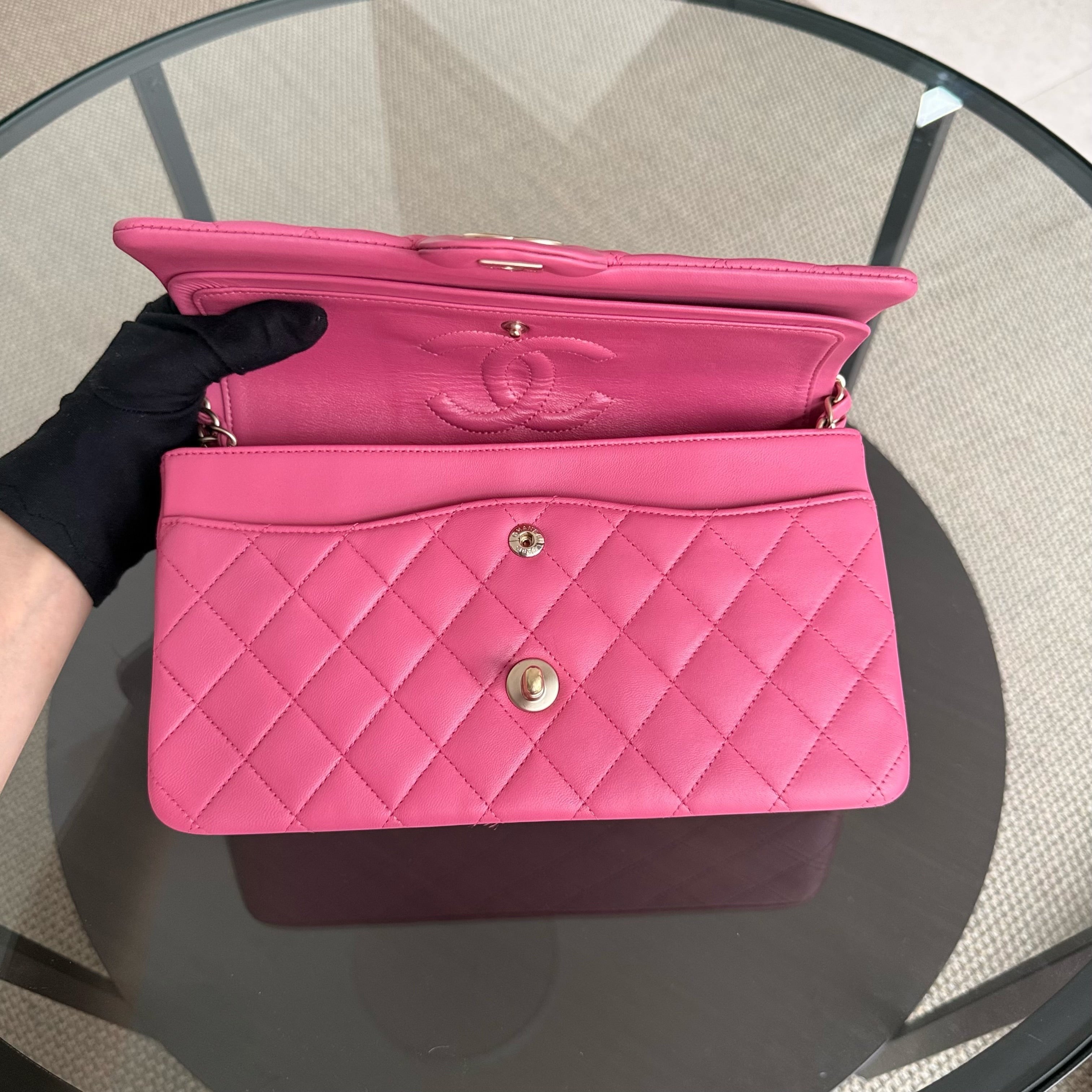 Chanel Classic Flap Medium - 25CM Quilted Lambskin Barbie Pink Gold Hardware Series 18