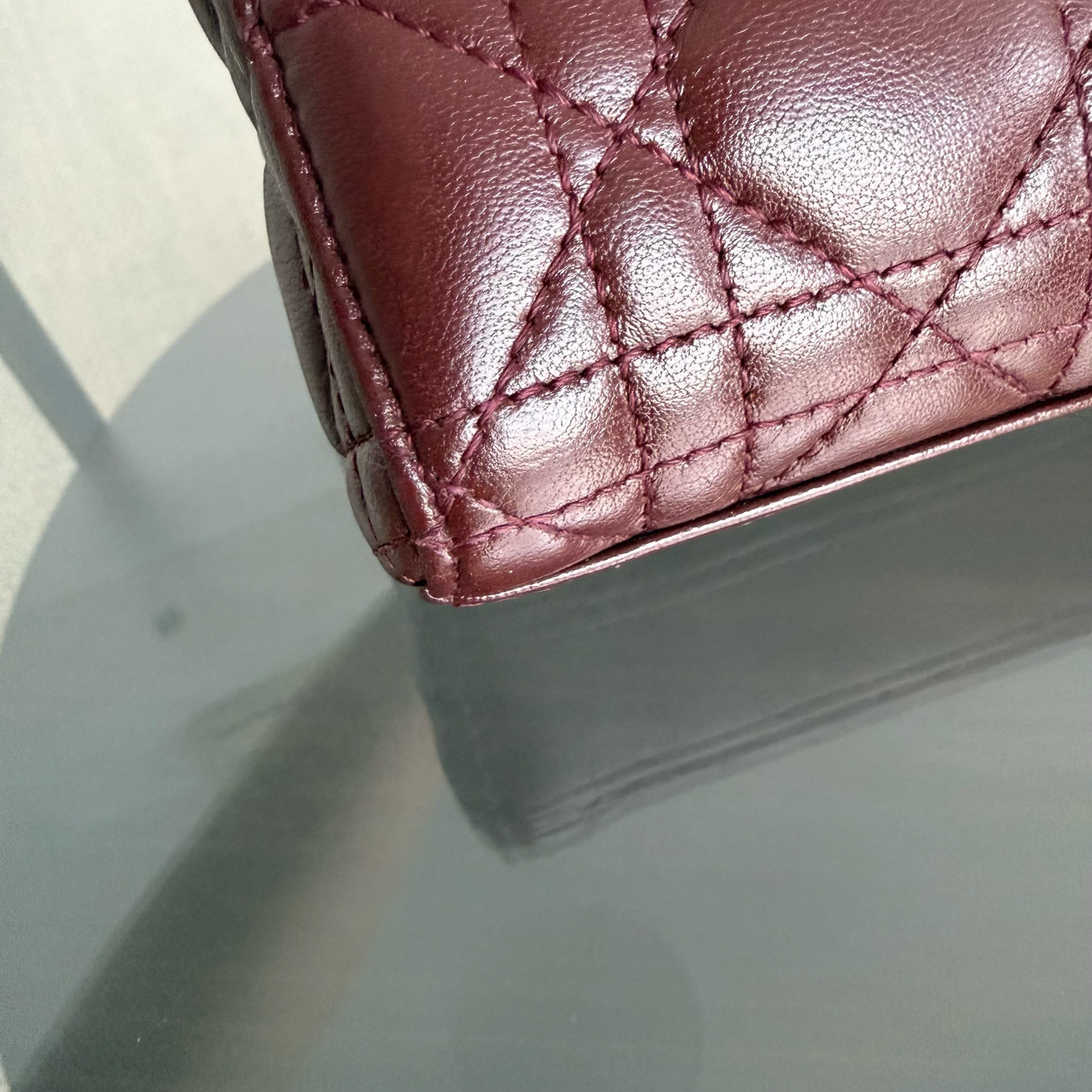 Dior D-Joy Medium - Cannage Lambskin Burgundy Gold Hardware