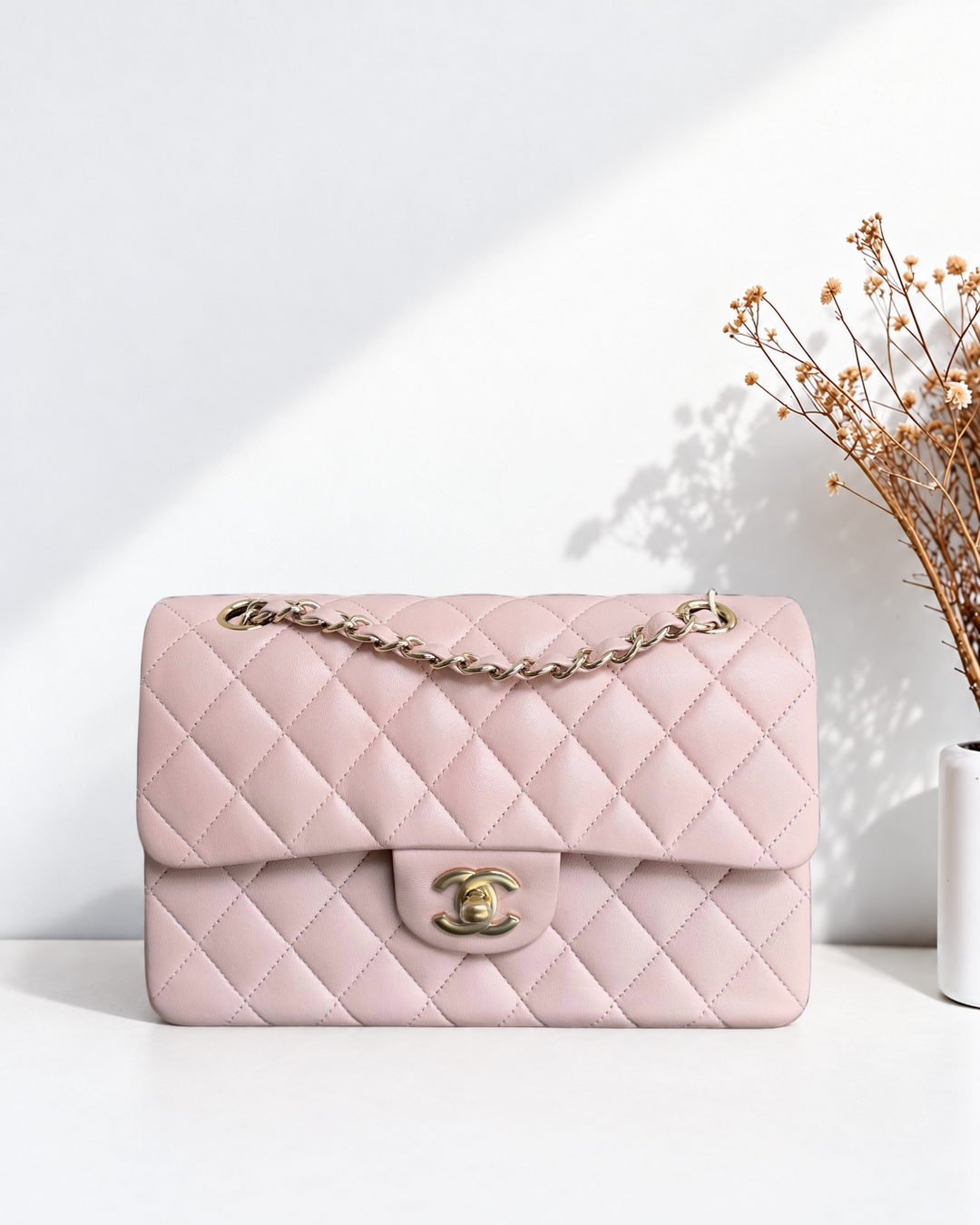 Chanel Classic Flap Small - Lambskin 23CM Light Pink Gold Hardware Series 23