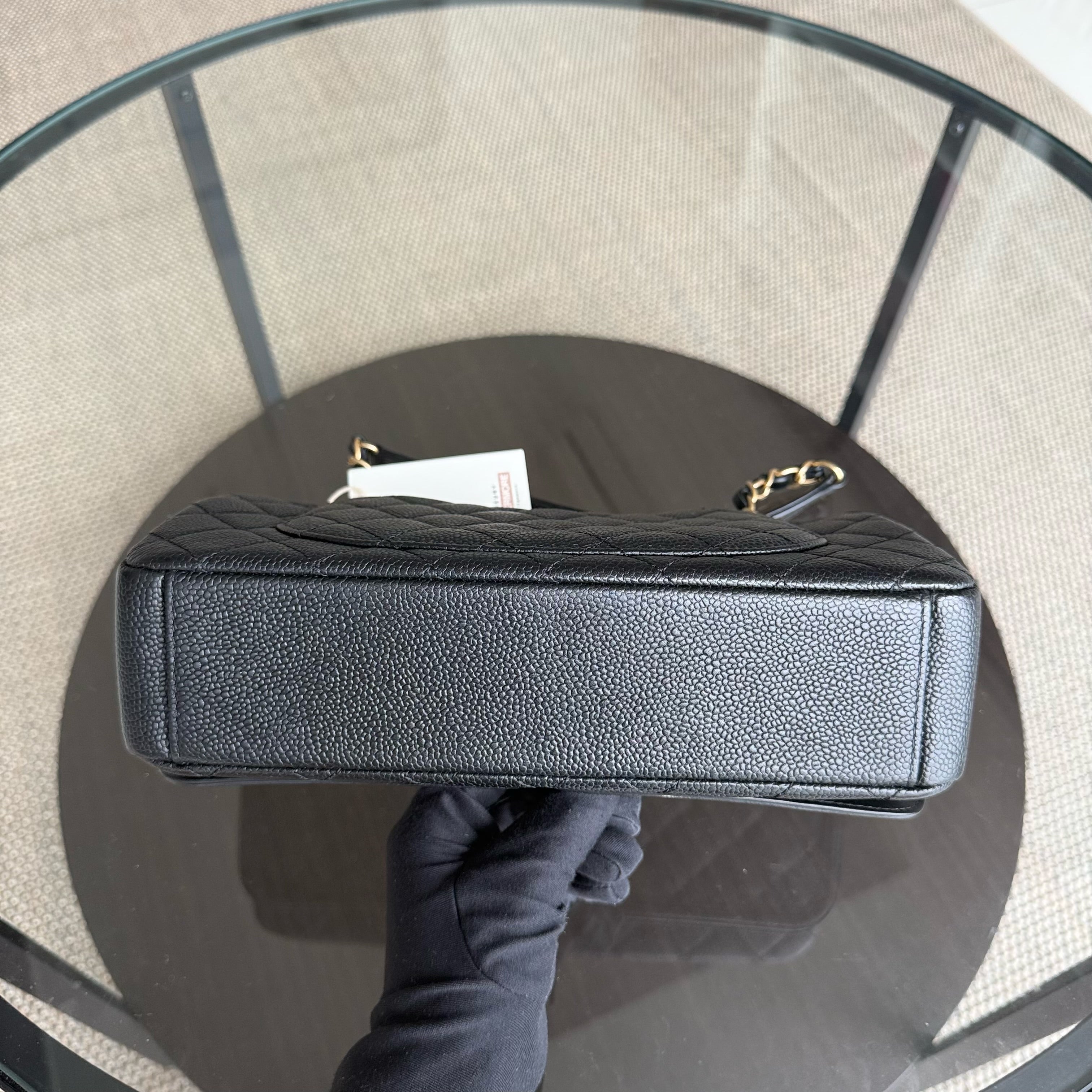 Chanel Filigree CC Medium - 25CM Caviar Quilted Grained Calfskin Black Gold Hardware Series 24