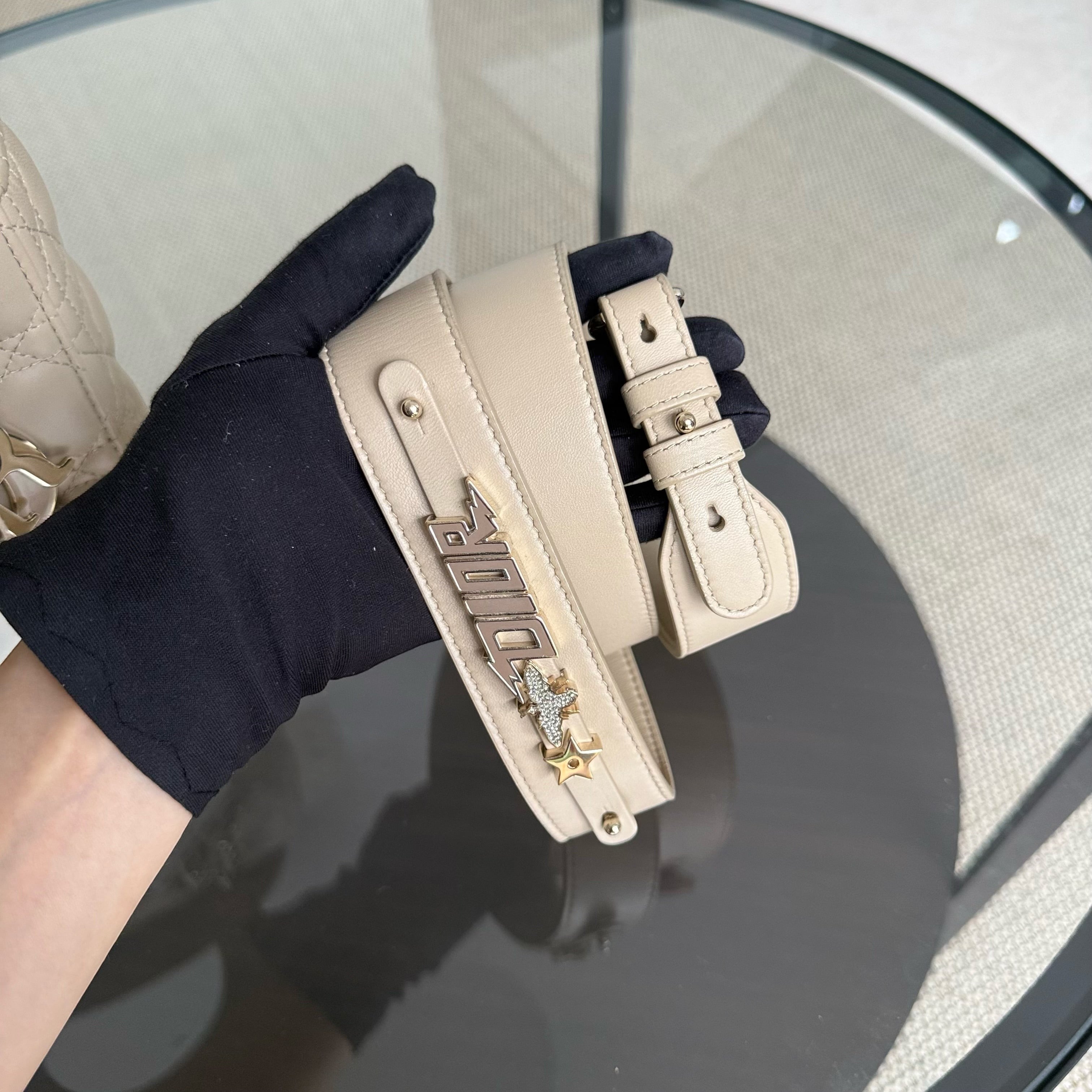 Dior Lady Small ABC Flap - Cannage Lambskin Beige Gold Hardware MyABC