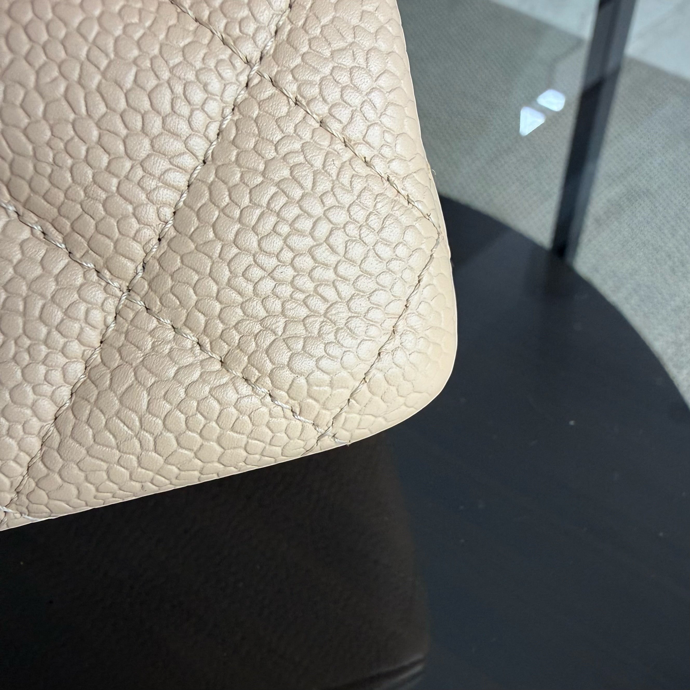 Chanel Classic Flap Medium - Caviar 25CM Quilted Beige Gold Hardware Series 14