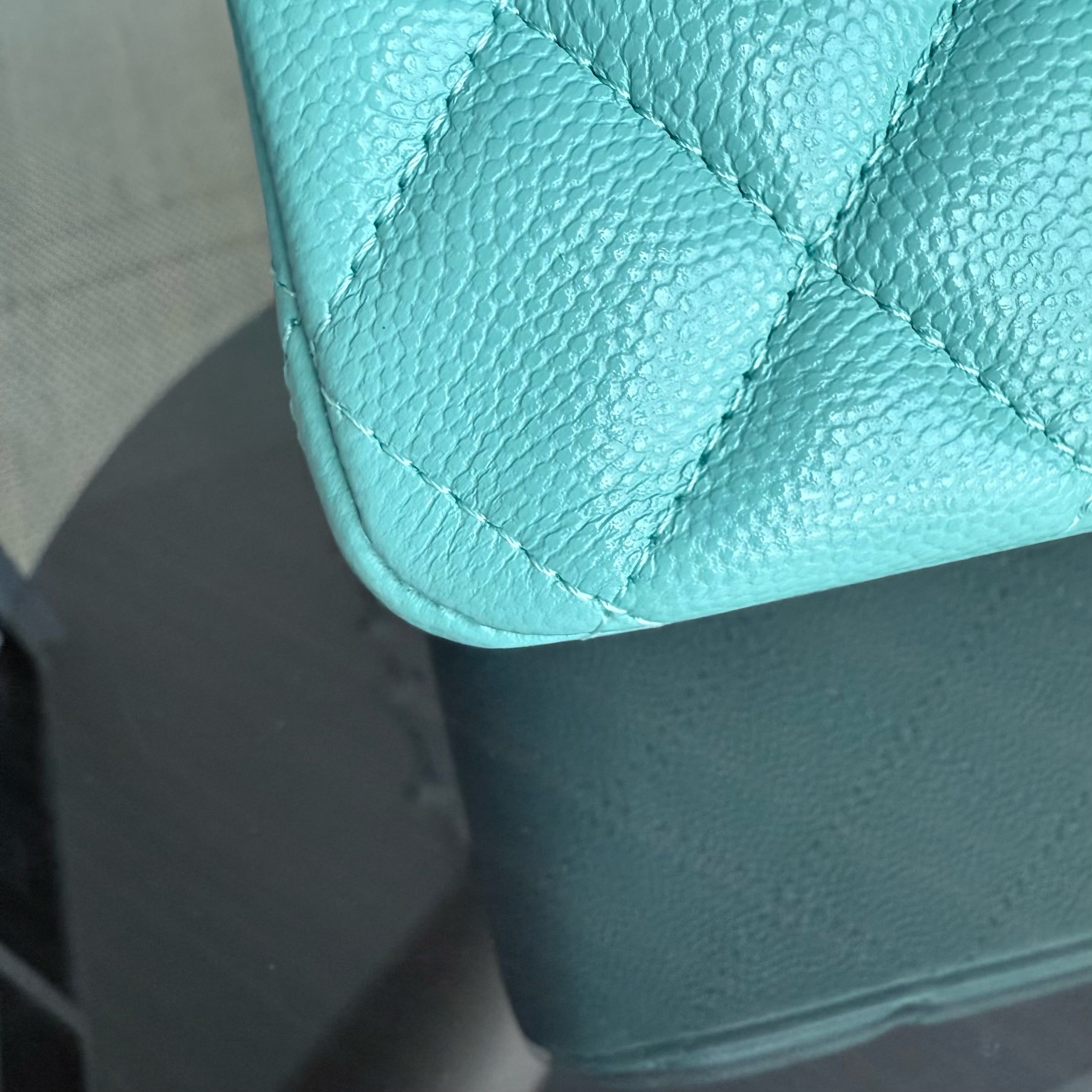 Chanel Classic Flap Medium - 25CM Quilted Caviar Light Blue Gold Hardware Series 31