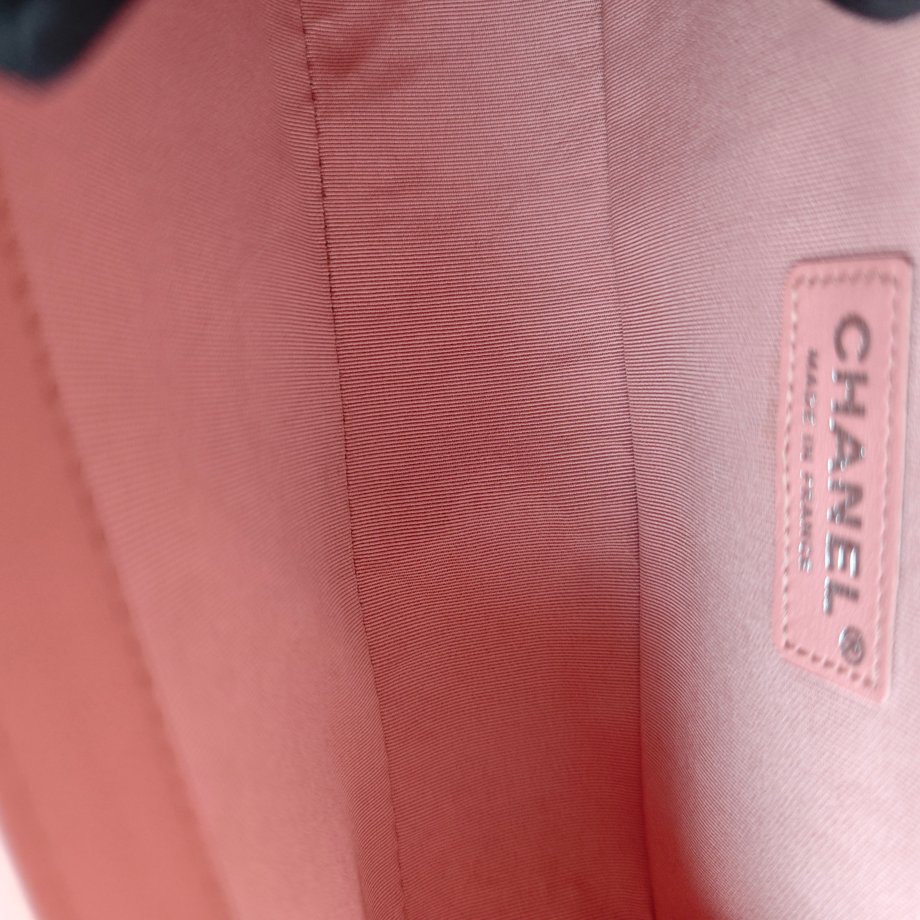 Chanel Boy Medium - Quilted Lambskin Light Pink Ruthenium Silver Hardware Series 20