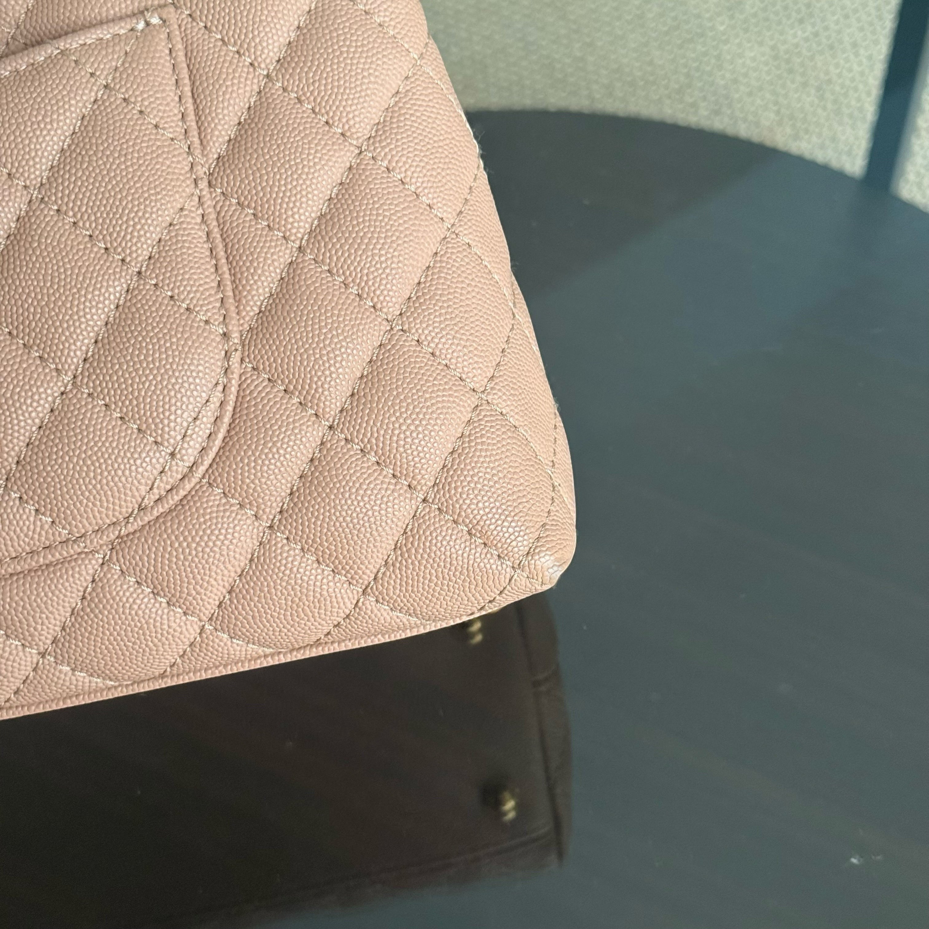 Chanel Coco Handle Medium - Caviar Quilted Beige Gold Hardware Series 26