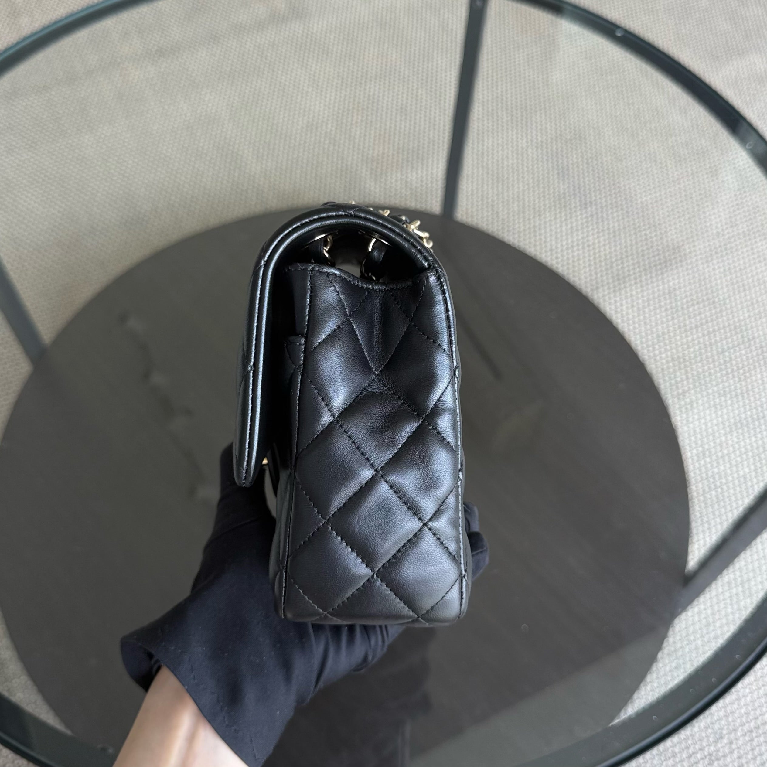 Chanel Classic Flap Medium - Special Valentine Edition 25CM Quilted Lambskin Black Gold Hardware Series 19