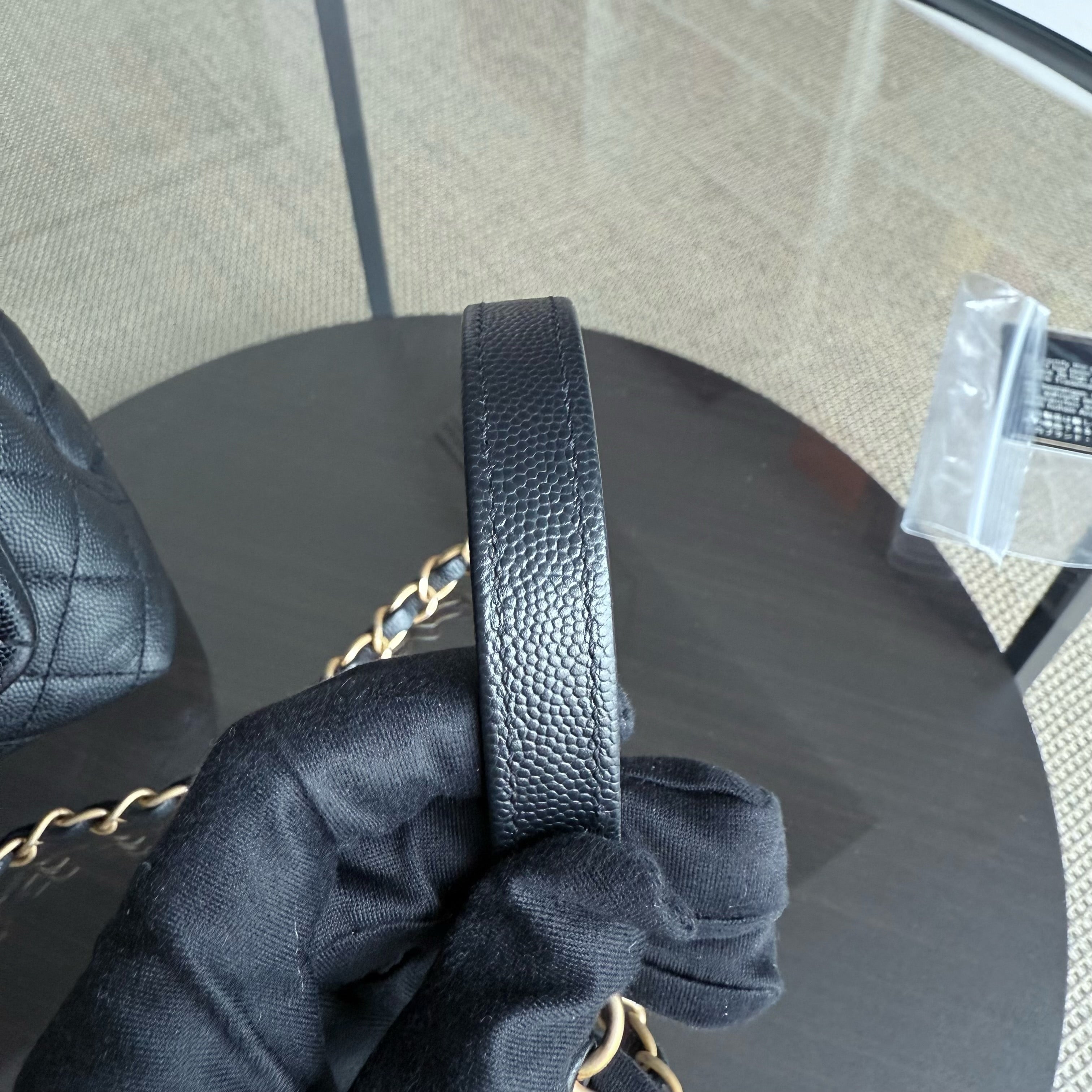 Chanel Coco Handle Medium - Caviar 29CM Quilted Black Gold Hardware Series 23