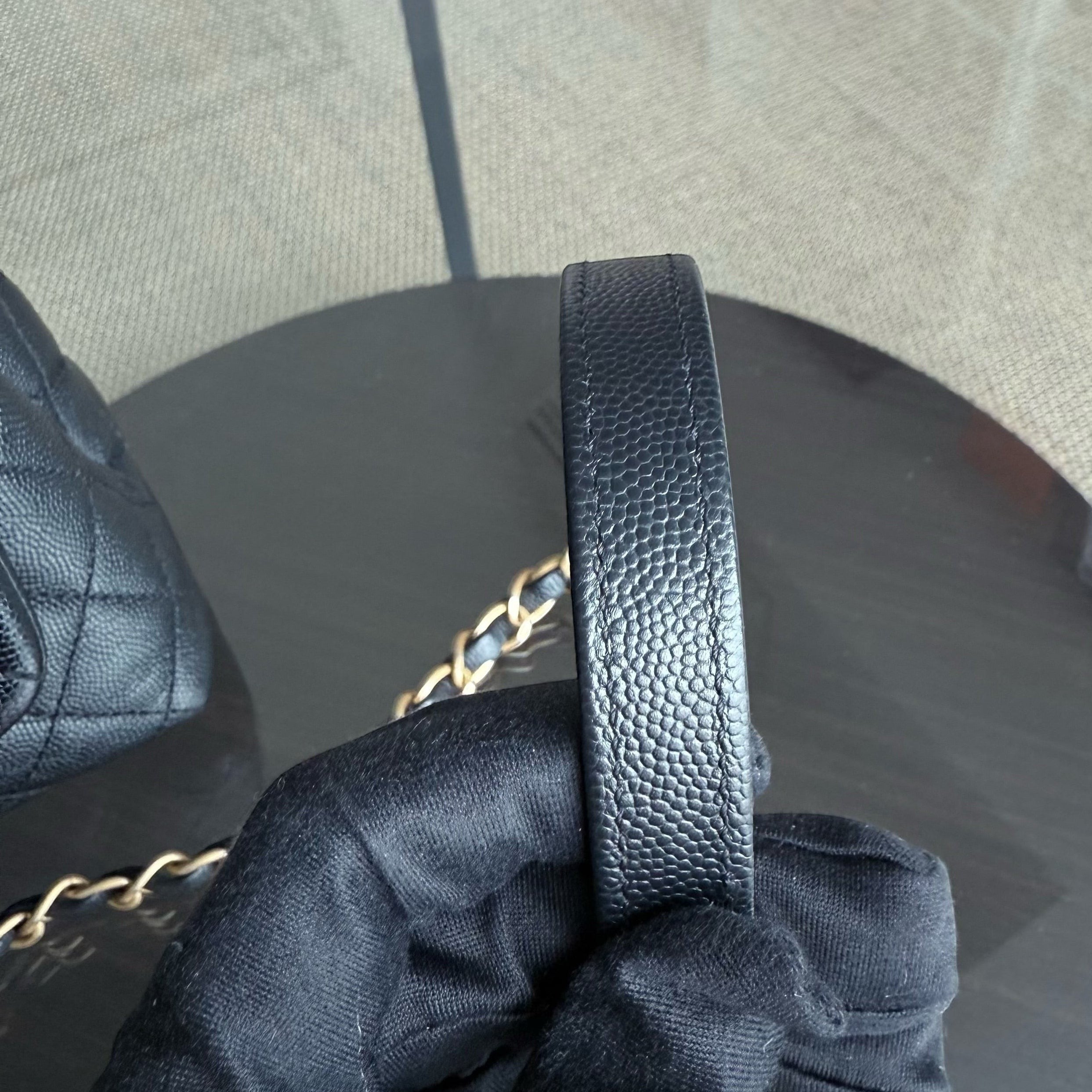 Chanel Coco Handle Medium - Caviar 29CM Quilted Black Gold Hardware Series 24