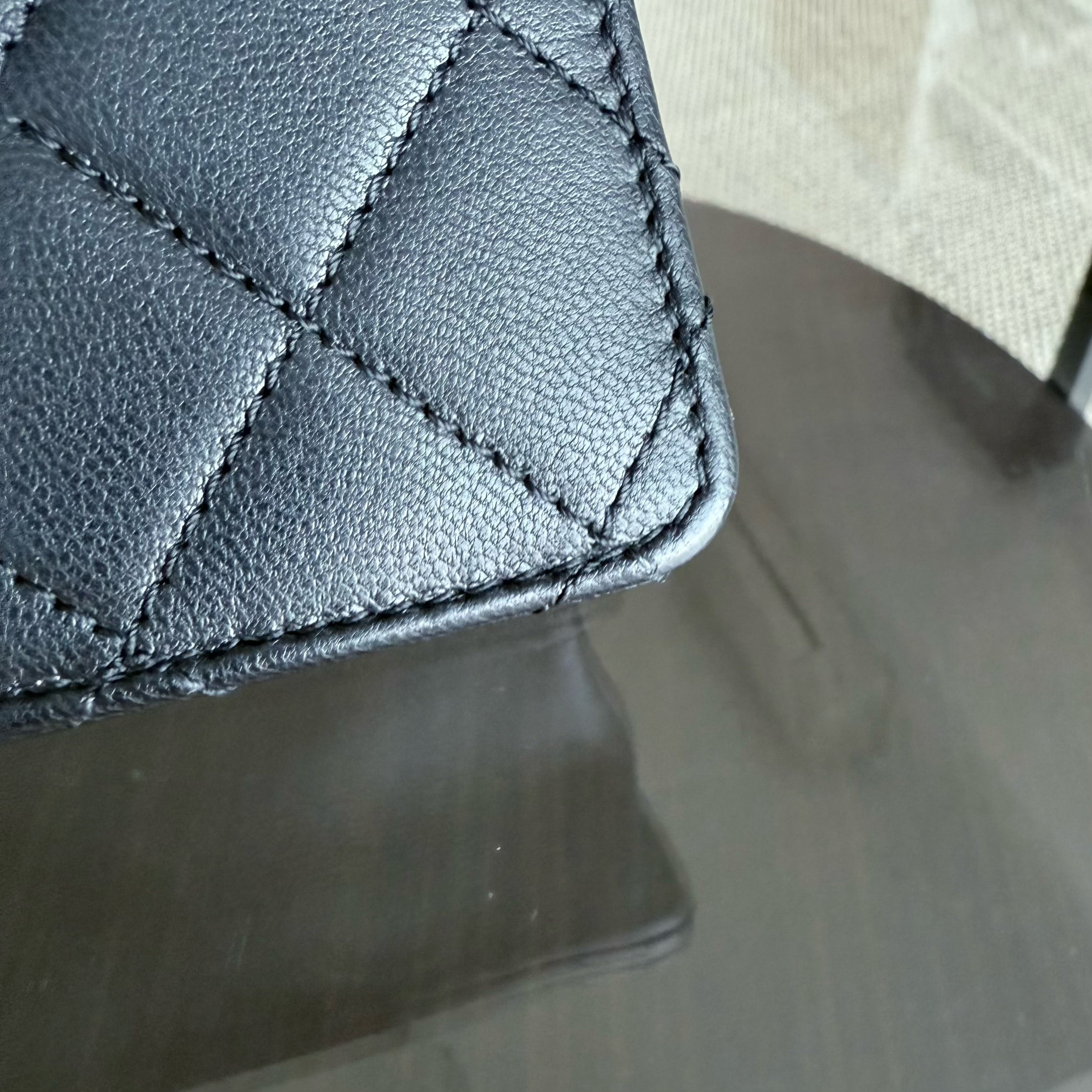 Chanel Mini Flap Chic Pearl Lambksin Black Bag Gold Hardware Series 28