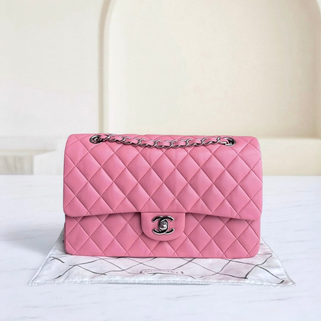 Chanel Classic Flap Medium - 25CM Quilted Lambskin Light Pink Gold Hardware Series 18