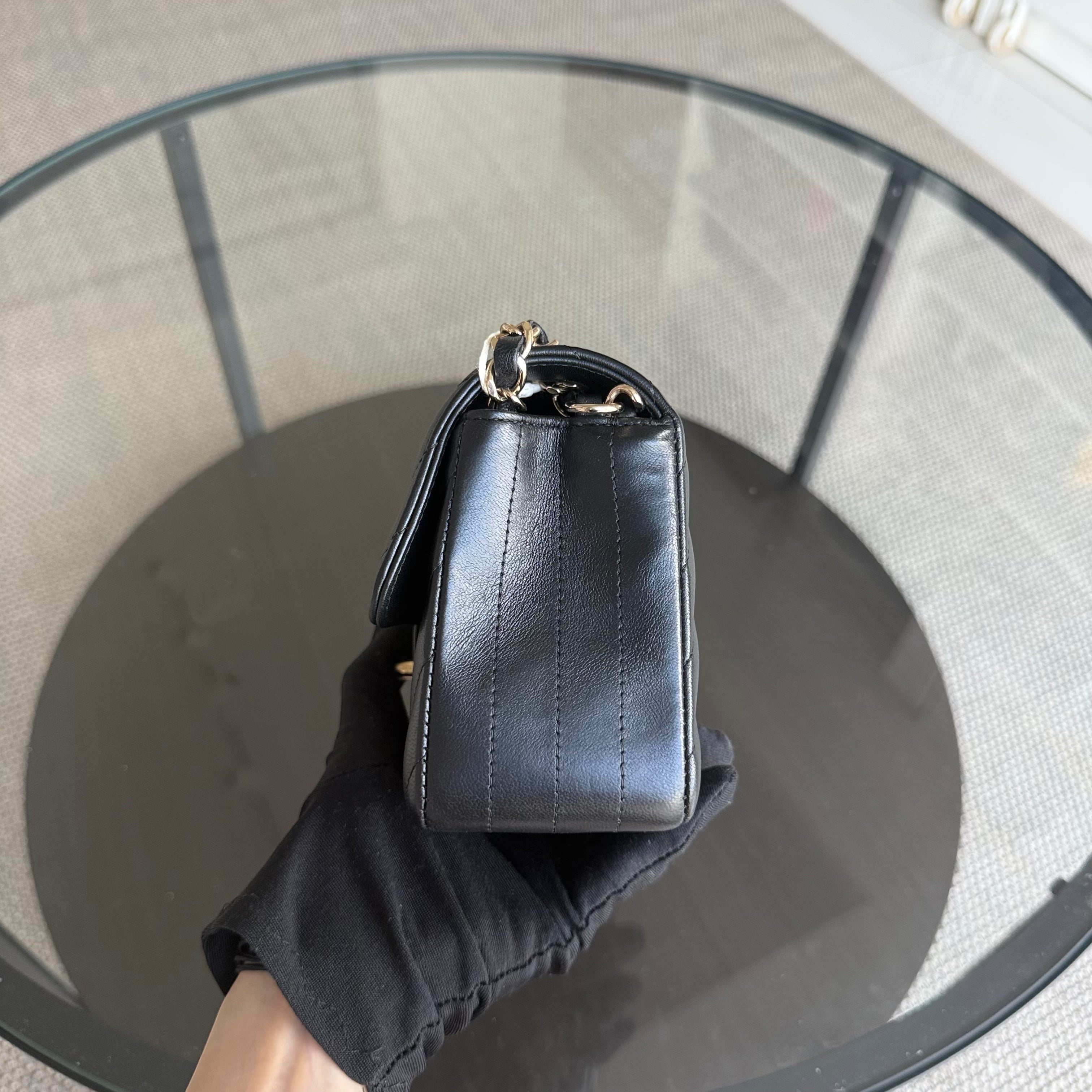 Chanel Classic Flap Mini - Chevron Lambskin Black Gold Hardware Series 26