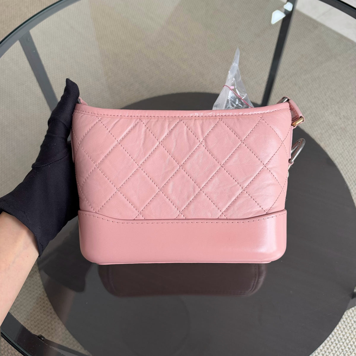 Chanel Gabrielle Small - Quilted Pink Calfskin Gold Hardware Series 27