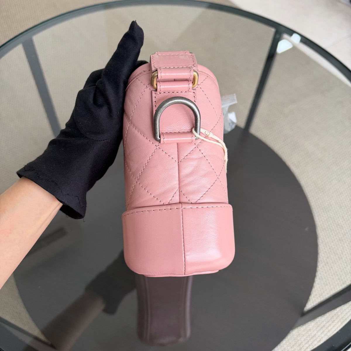 Chanel Gabrielle Small - Quilted Pink Calfskin Gold Hardware Series 27