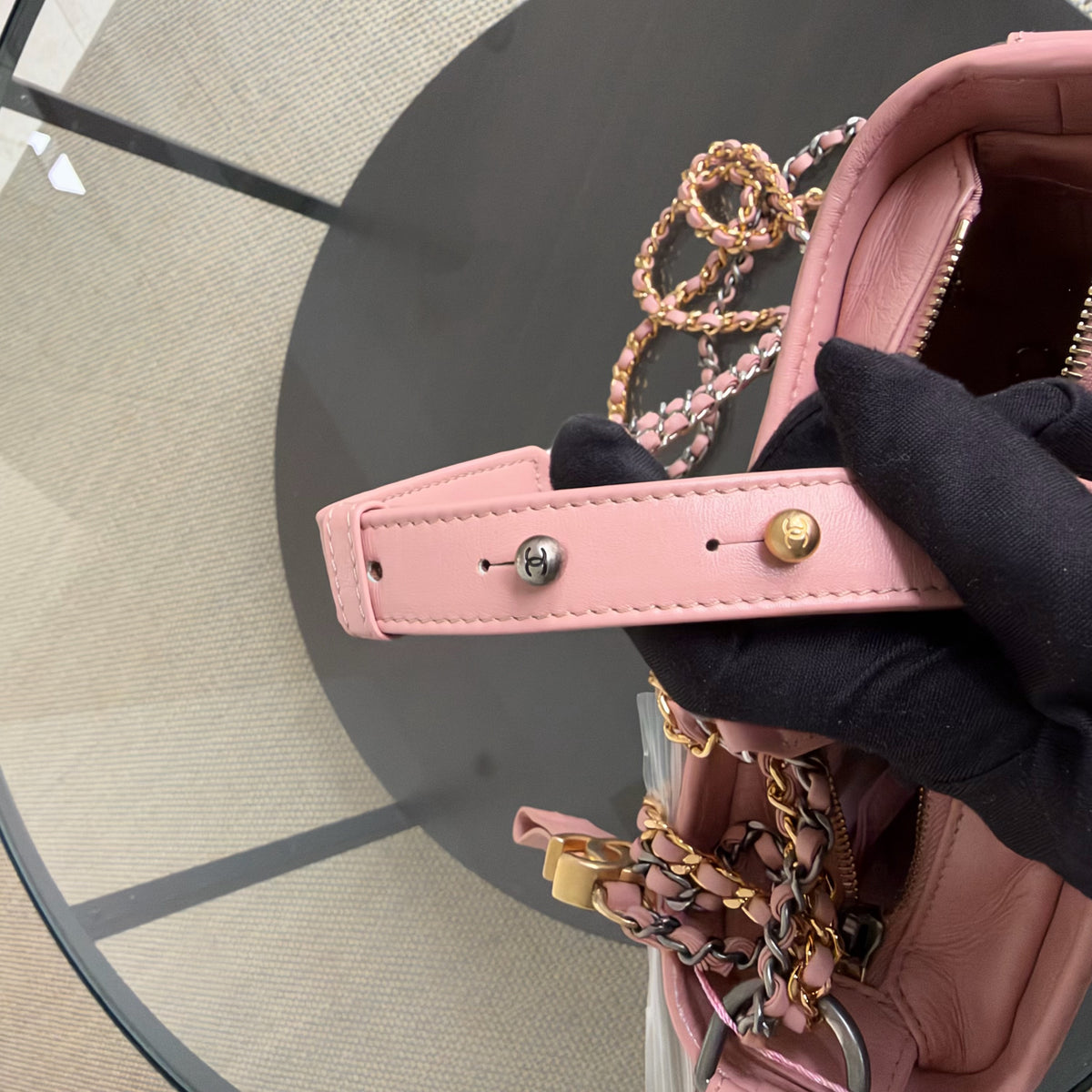 Chanel Gabrielle Small - Quilted Pink Calfskin Gold Hardware Series 27