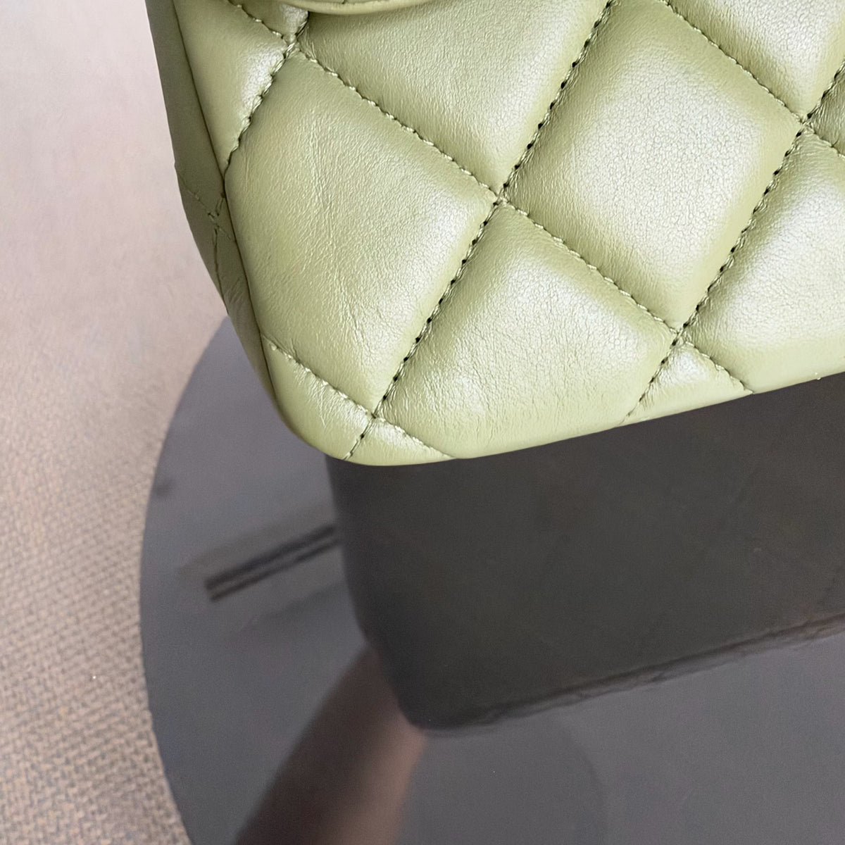 Chanel Classic Flap Jumbo - Double Flap 30CM Quilted Lambskin Olive Green Ruthennium Silver Hardware Series 20
