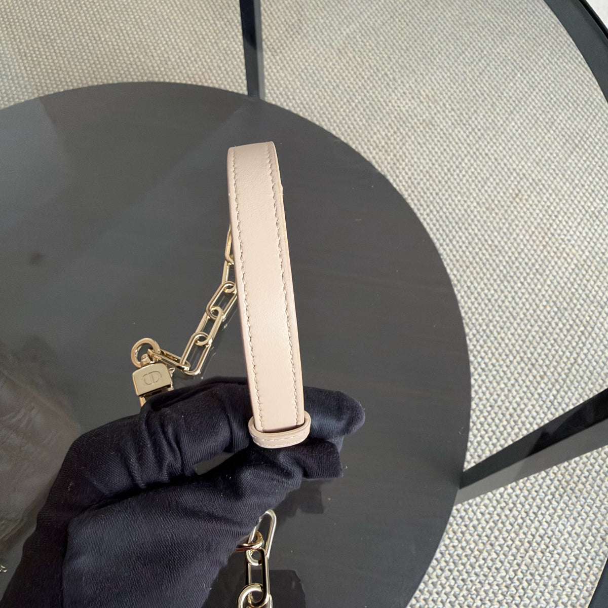 Dior D-joy Medium - Cannage Lambskin Beige Gold Hardware