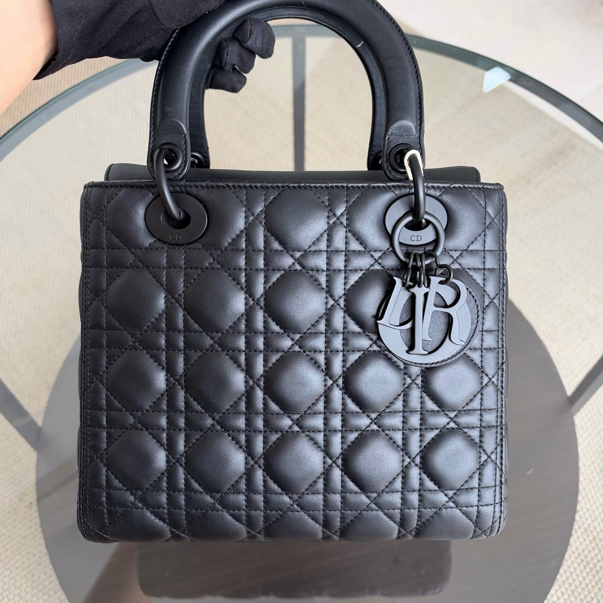 *Flap Open* Dior Lady Medium - Calfskin So Black Black Hardware