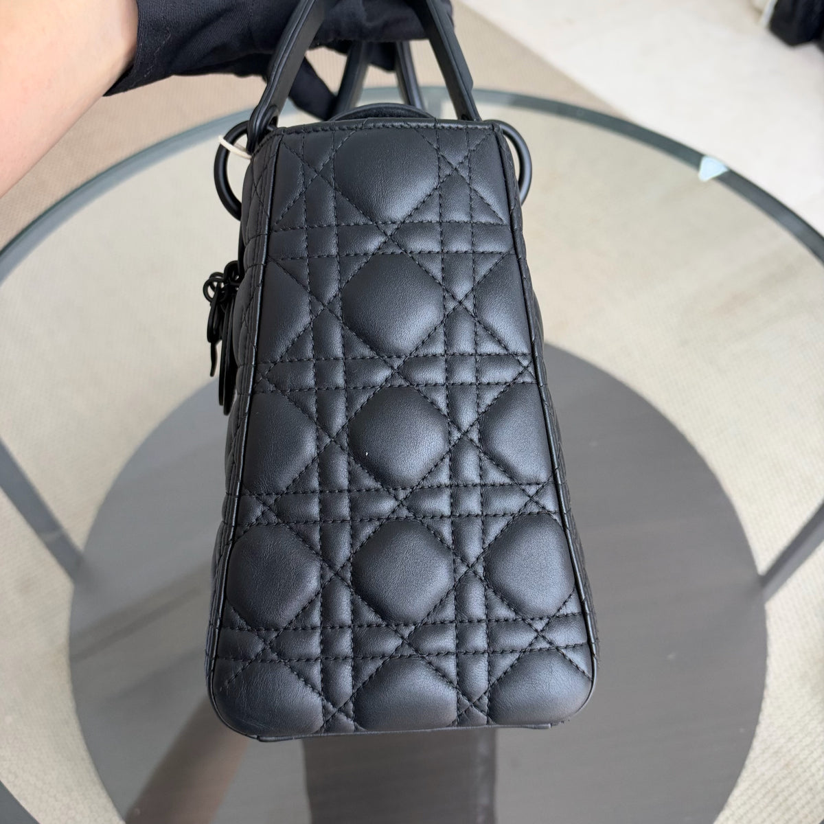 *Flap Open* Dior Lady Medium - Calfskin So Black Black Hardware