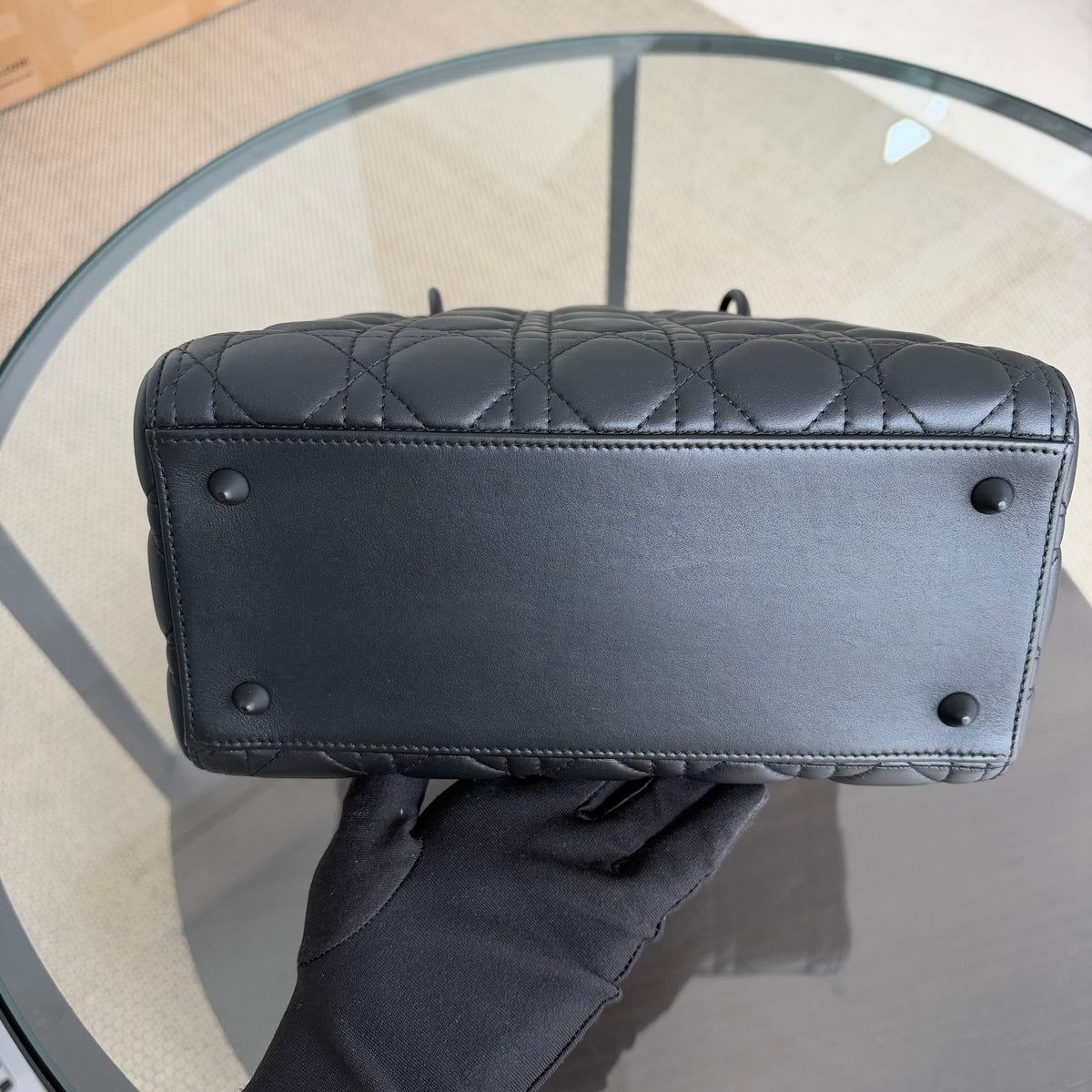 *Flap Open* Dior Lady Medium - Calfskin So Black Black Hardware