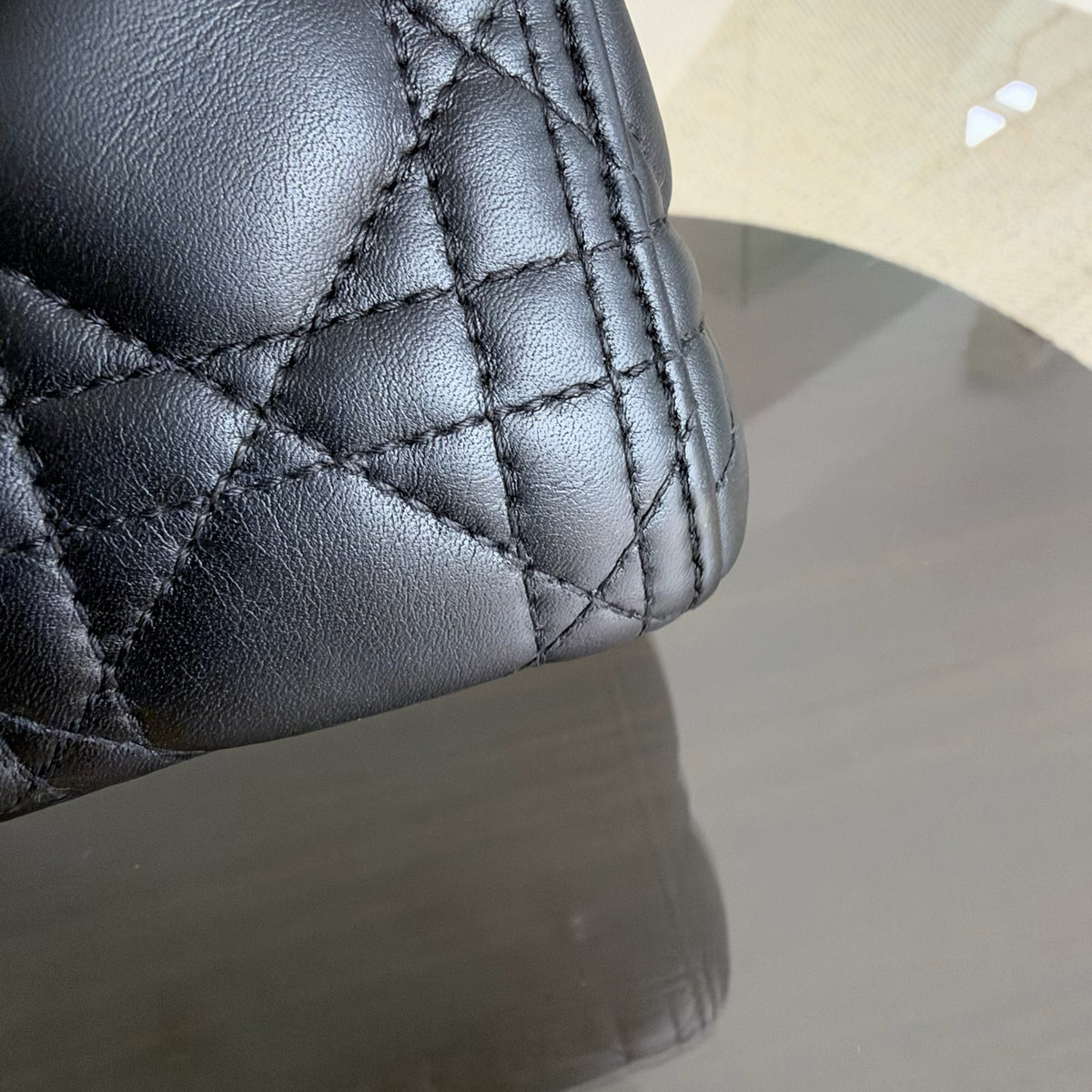 *Flap Open* Dior Lady Medium - Calfskin So Black Black Hardware