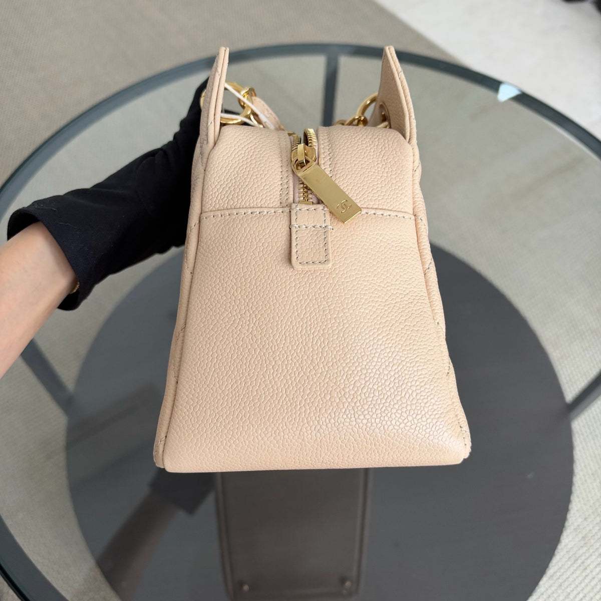 Chanel Petite Timeless Tote - PTT Caviar Quilted Biege Gold Hardware Series 15