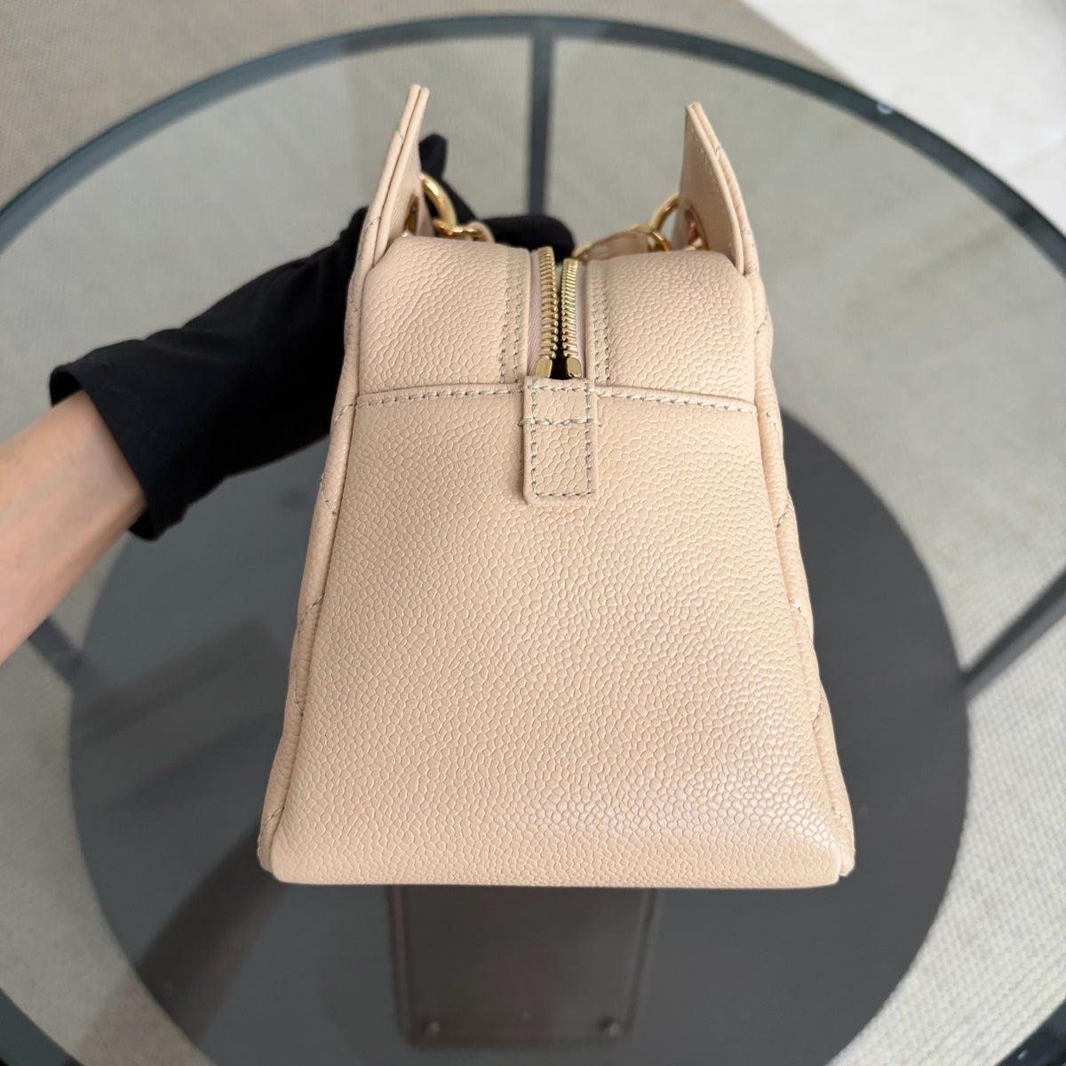 Chanel Petite Timeless Tote - PTT Caviar Quilted Biege Gold Hardware Series 15