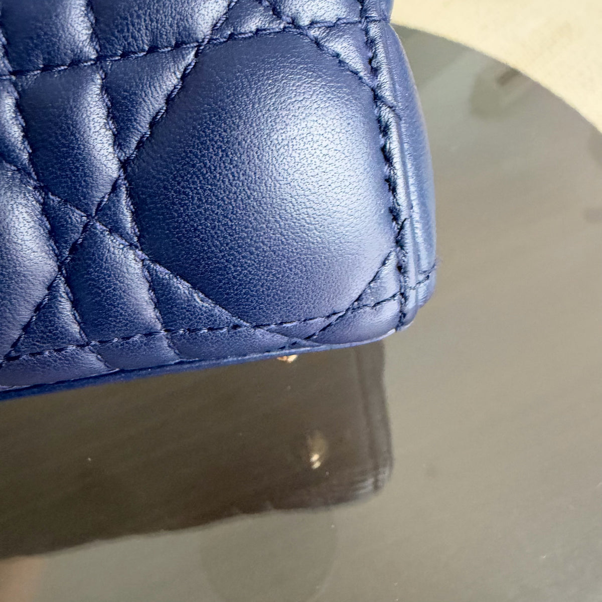 Dior Lady Small - Cannage Lambskin Dark Blue Gold Hardware