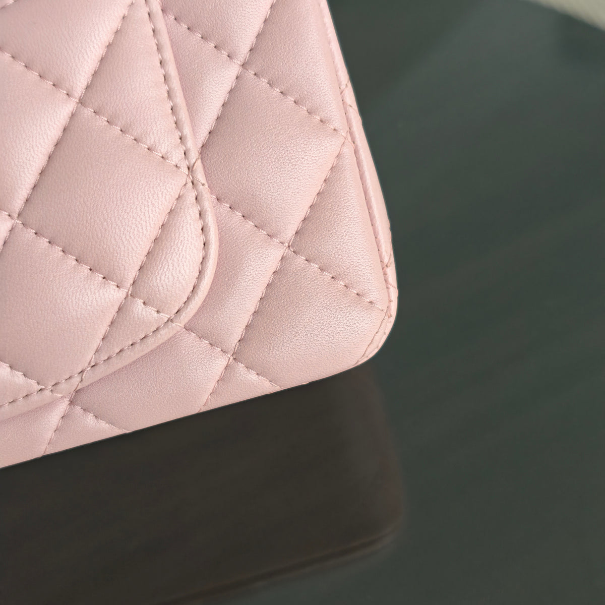 Chanel Mini Rectangle Classic Flap - 20CM Lamskin Quilted Light Pink Gold Hardware Series 20