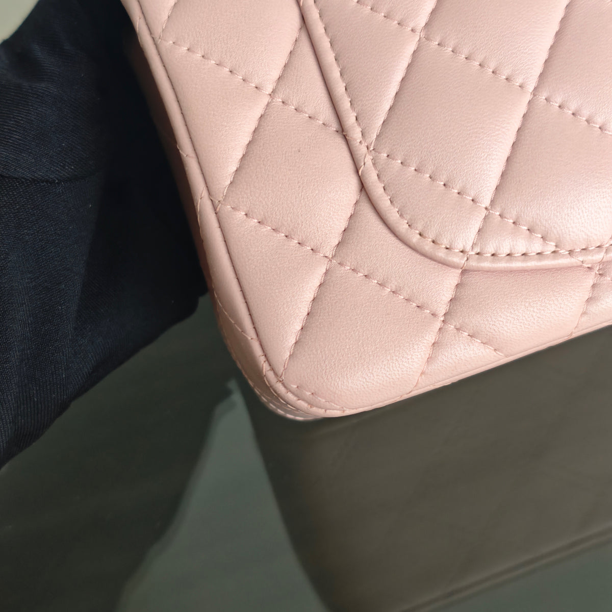 Chanel Mini Rectangle Classic Flap - 20CM Lamskin Quilted Light Pink Gold Hardware Series 20