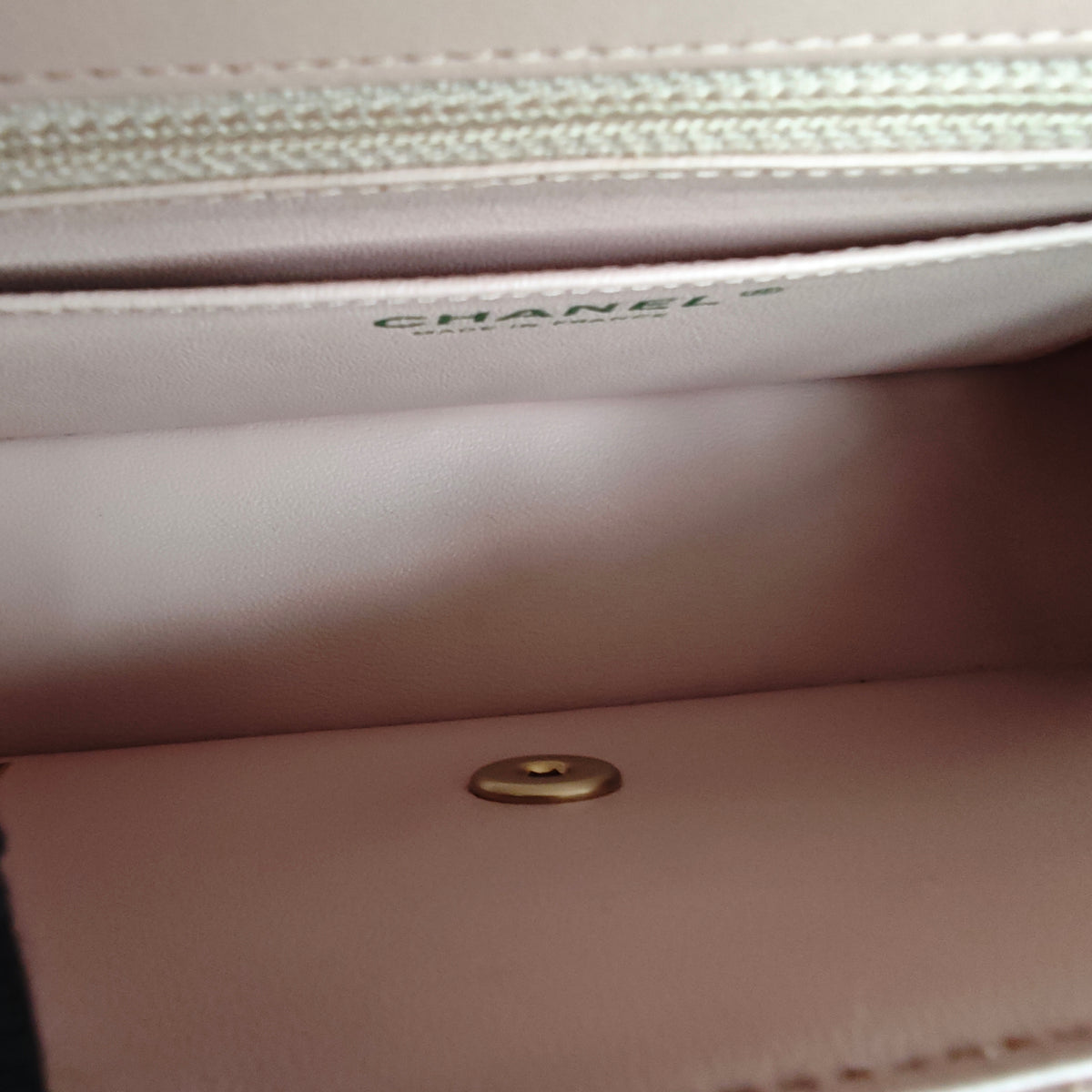 Chanel Mini Rectangle Classic Flap - 20CM Lamskin Quilted Light Pink Gold Hardware Series 20