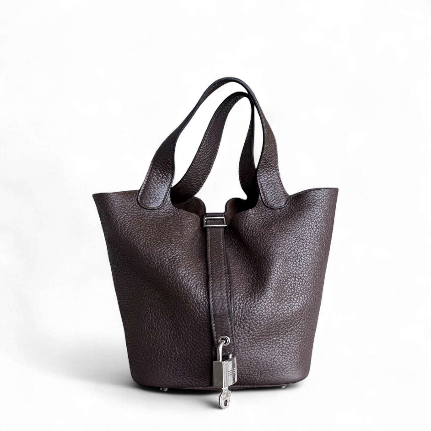 Hermes Picotin 18 - TC Clemence Leather Colvert Blue Palladium Silver Hardware Stamp Square P