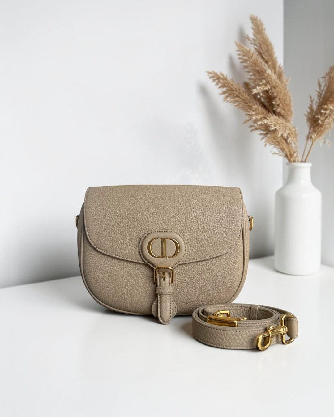 Dior Bobby Medium - Caviar Beige Gold Hardware