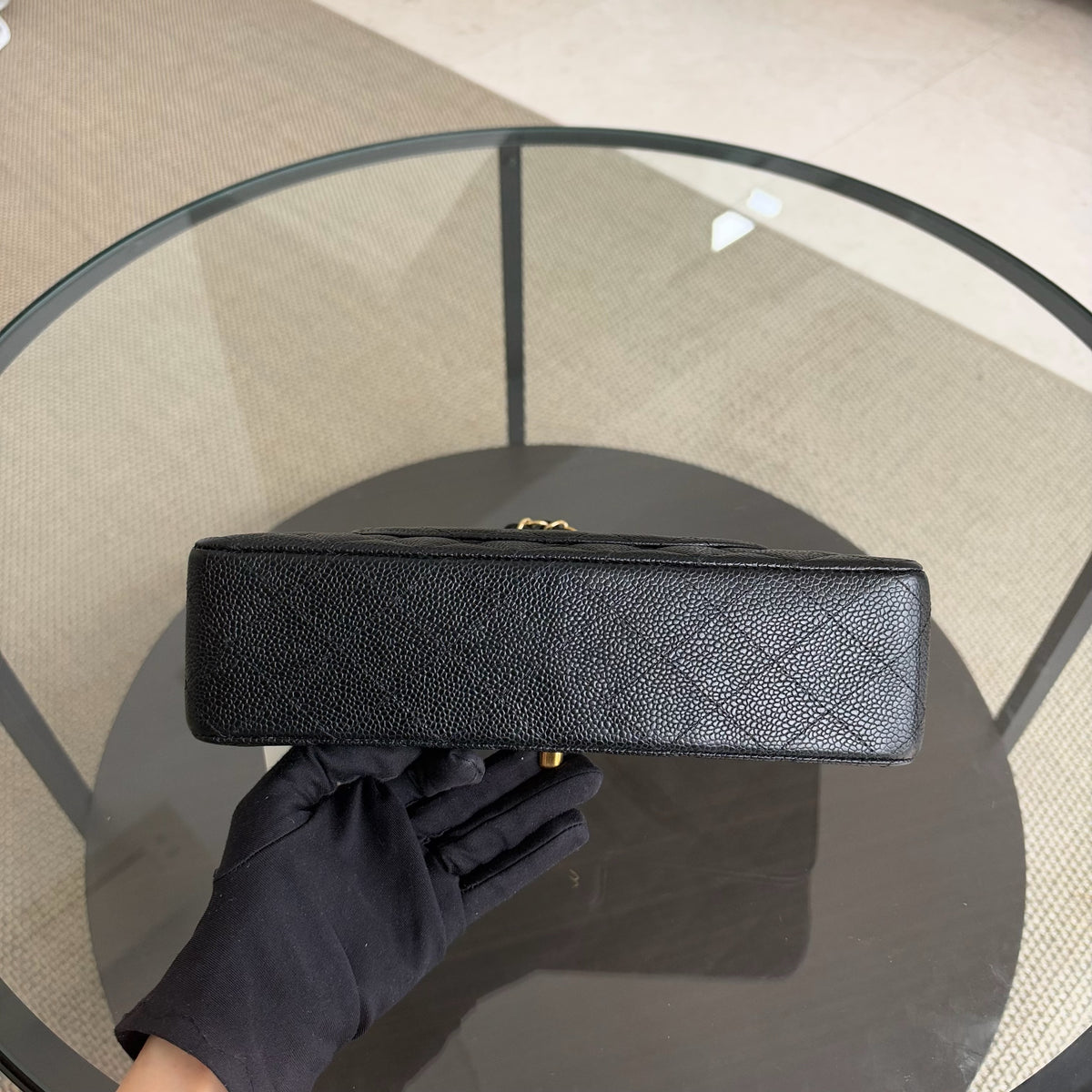 Chanel Classic Flap Medium - 25CM Quilted Caviar Black Gold Hardware Series 17
