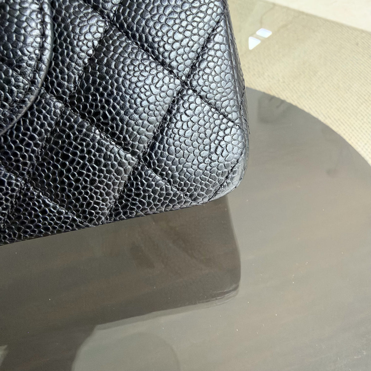 Chanel Classic Flap Medium - 25CM Quilted Caviar Black Gold Hardware Series 17