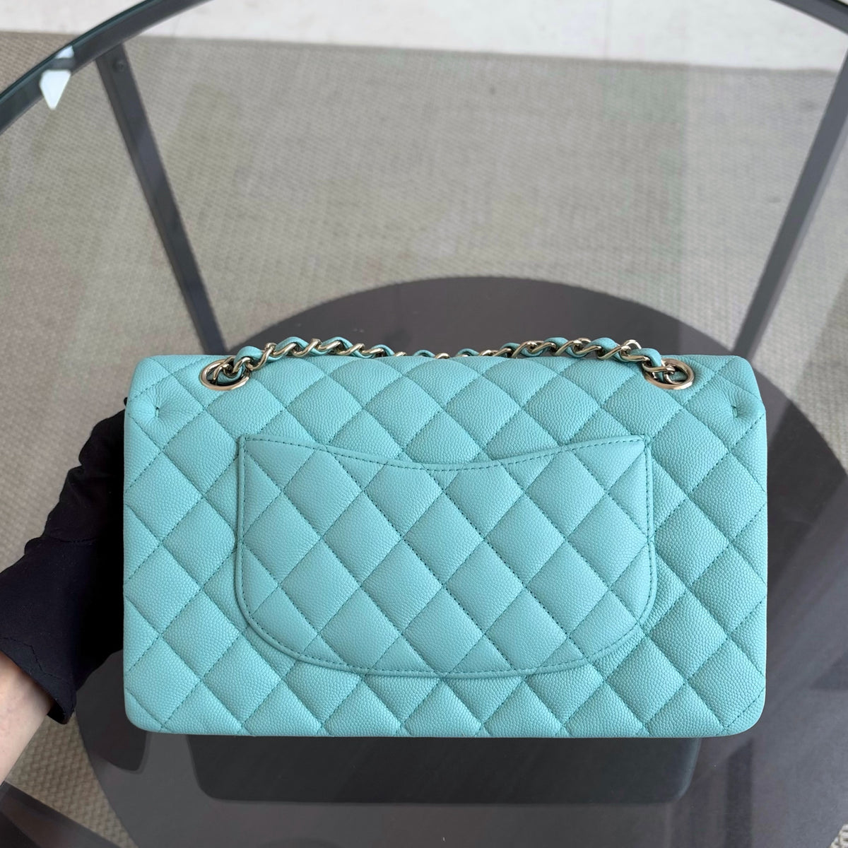 Chanel Classic Flap Medium - Caviar 25CM Quilted Tiffany Light Gold Hardware Series 26